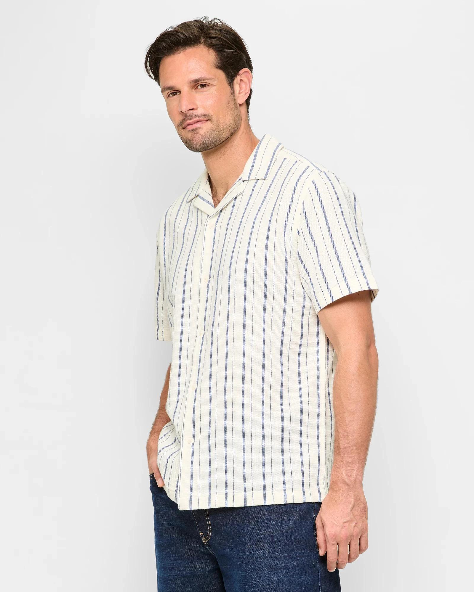 3 Target Australian Cotton Textured Short Sleeve Shirt VINTAGE WHITE, 3 of 6