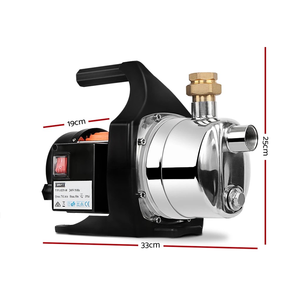 2 Giantz Garden Water Pump High Pressure 1500W Max. Tank Rain Farm Irrigation House - Orange, 2 of 6