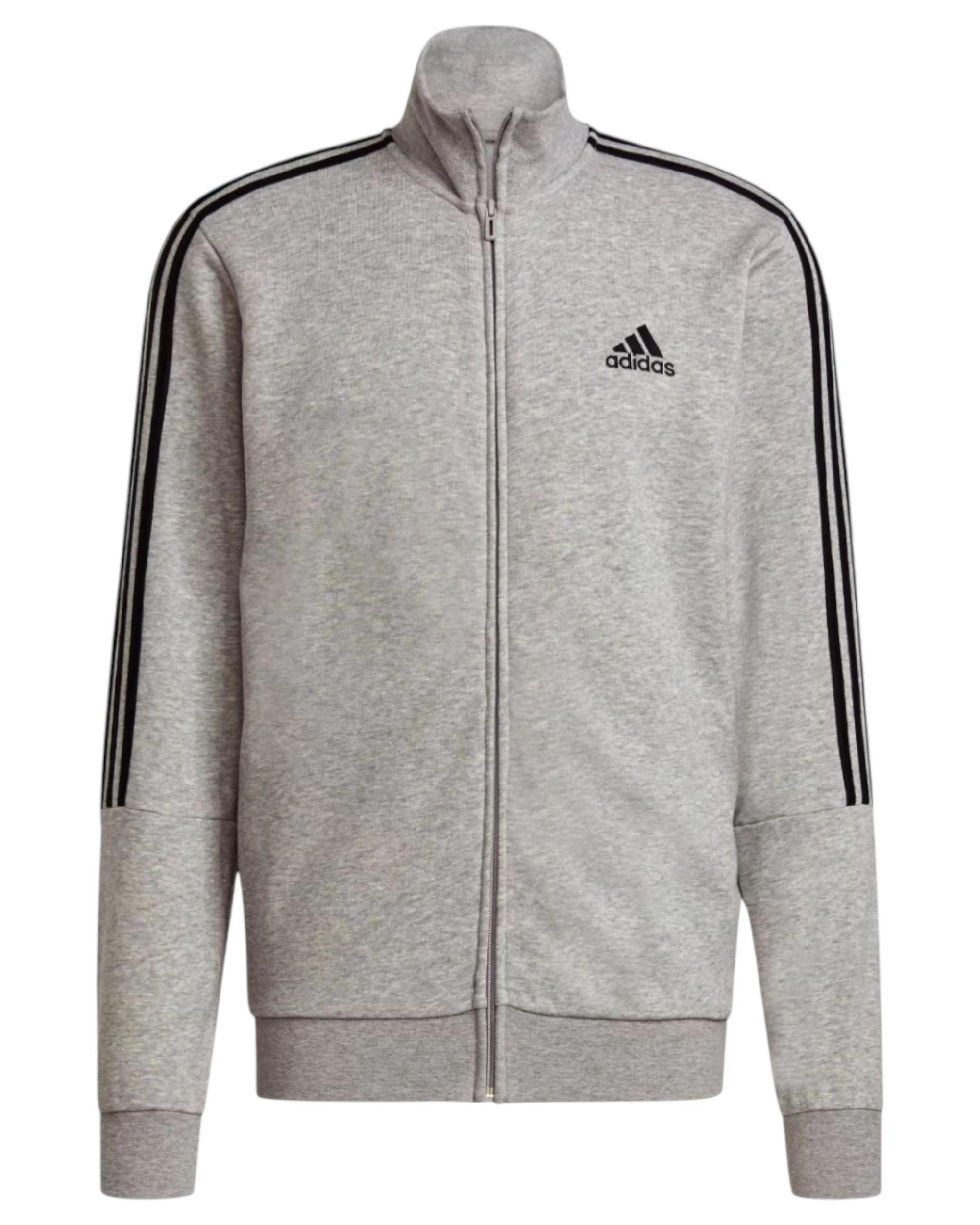 4 Adidas Mens Aeroready Essentials 3 Stripes Grey/Black Tracksuit GREY/BLACK, 4 of 7