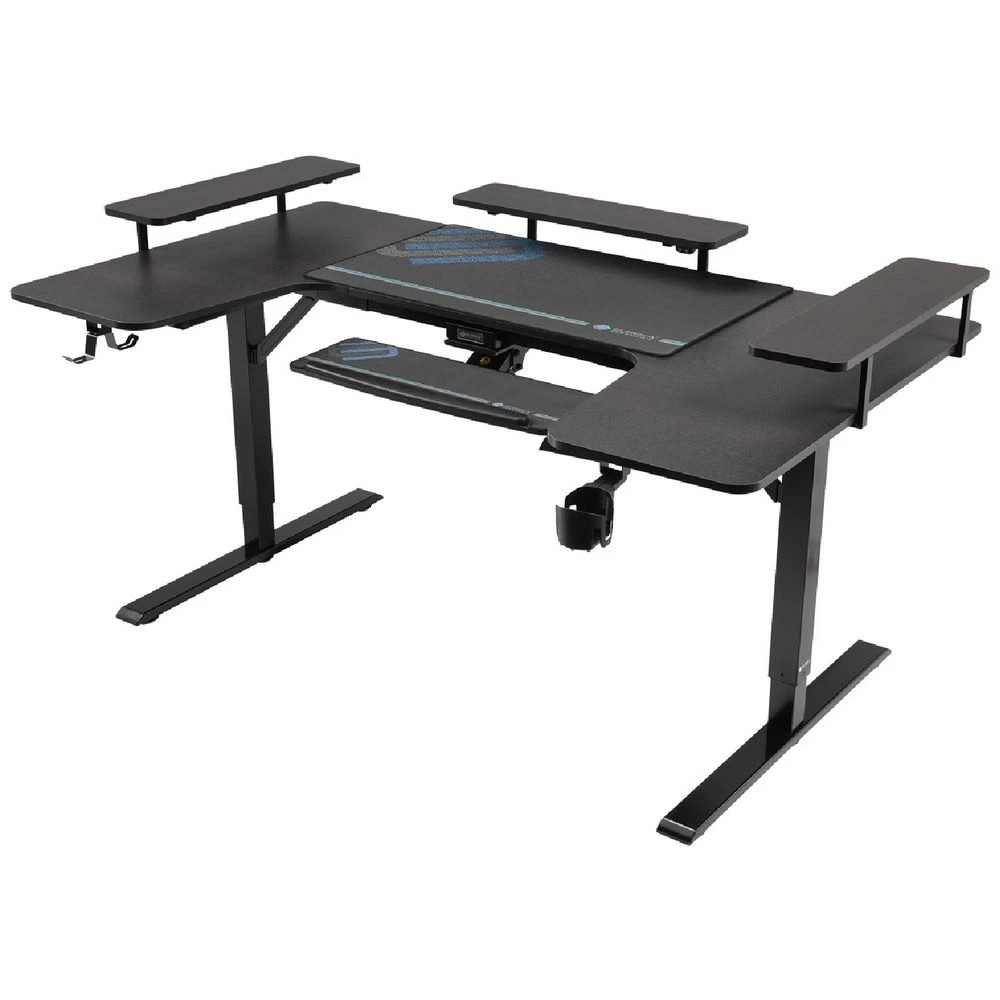 1 Eureka U-Shaped Sit Stand Desk Black Desks, Tables and Workstations, 1 of 10