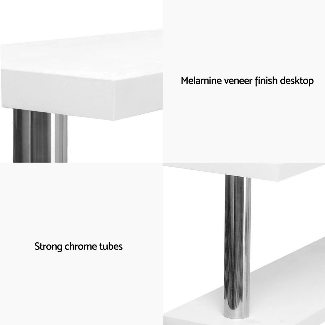 6 Artiss Computer Desk L-Shape Bookshelf - White, 6 of 7