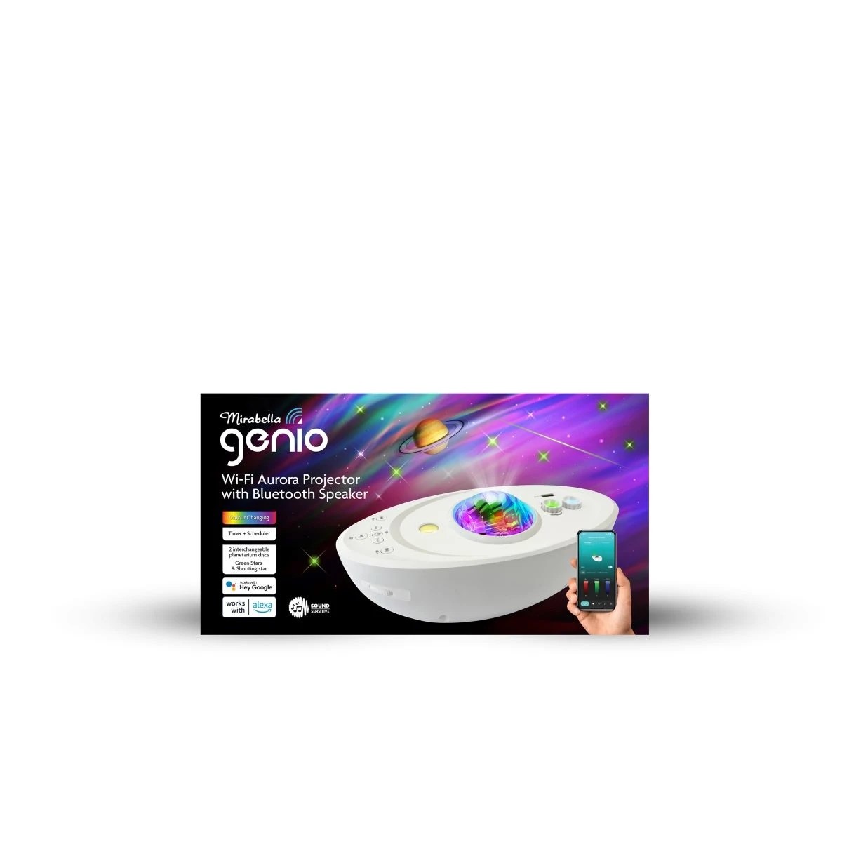 1 Mirabella Genio Wi-Fi Aurora Projector with Bluetooth Speaker, 1 of 6