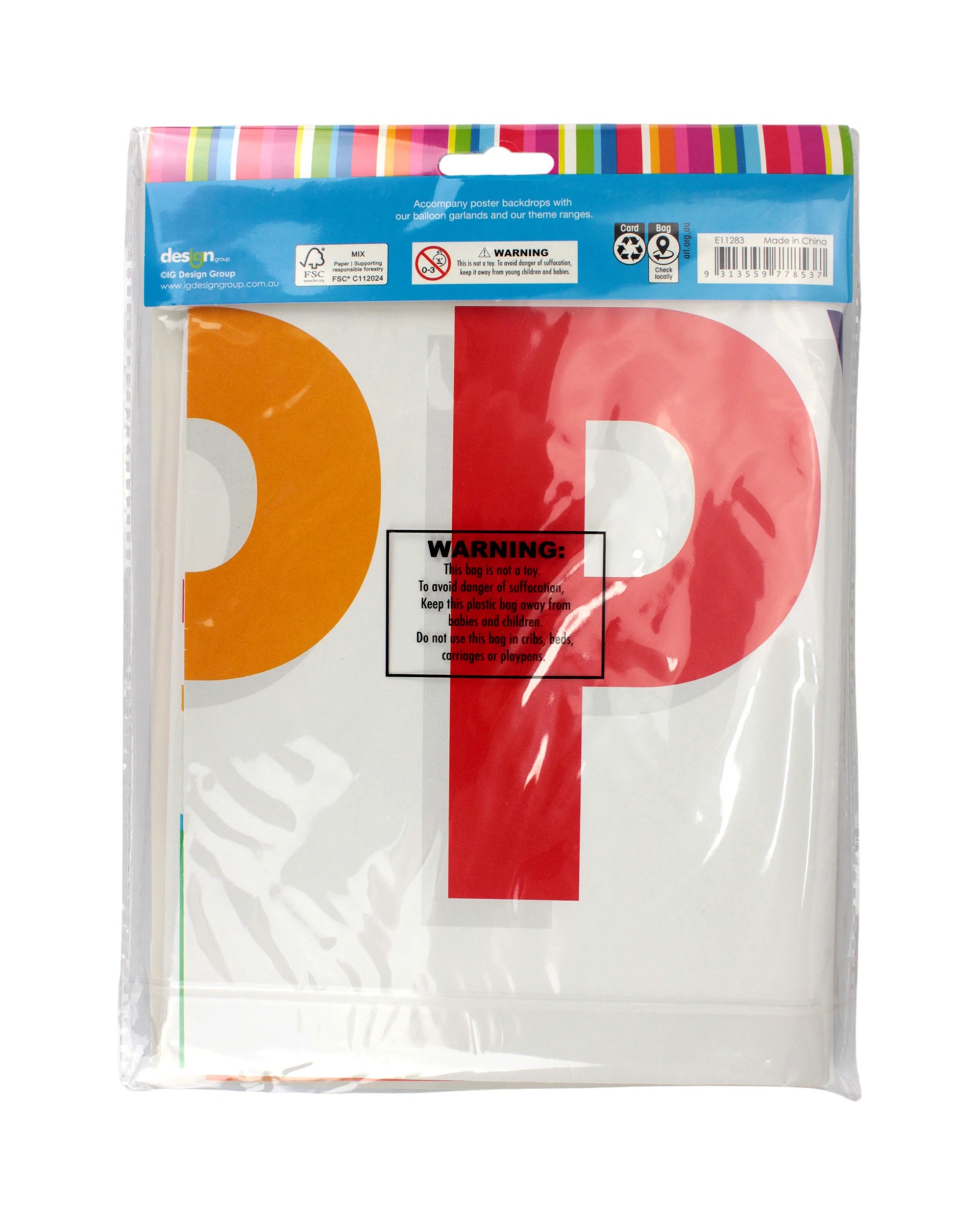 4 Artwrap Happy Birthday Scene Setter Backdrop - Blue, 4 of 4