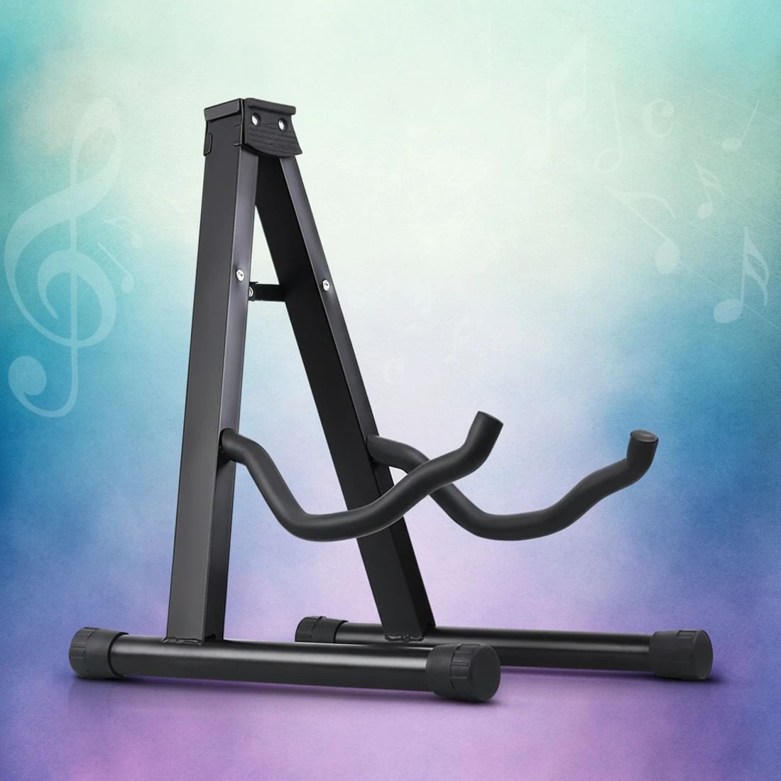 4 Alpha Guitar Stand Folding Portable Floor Rack Holder - Black, 4 of 4