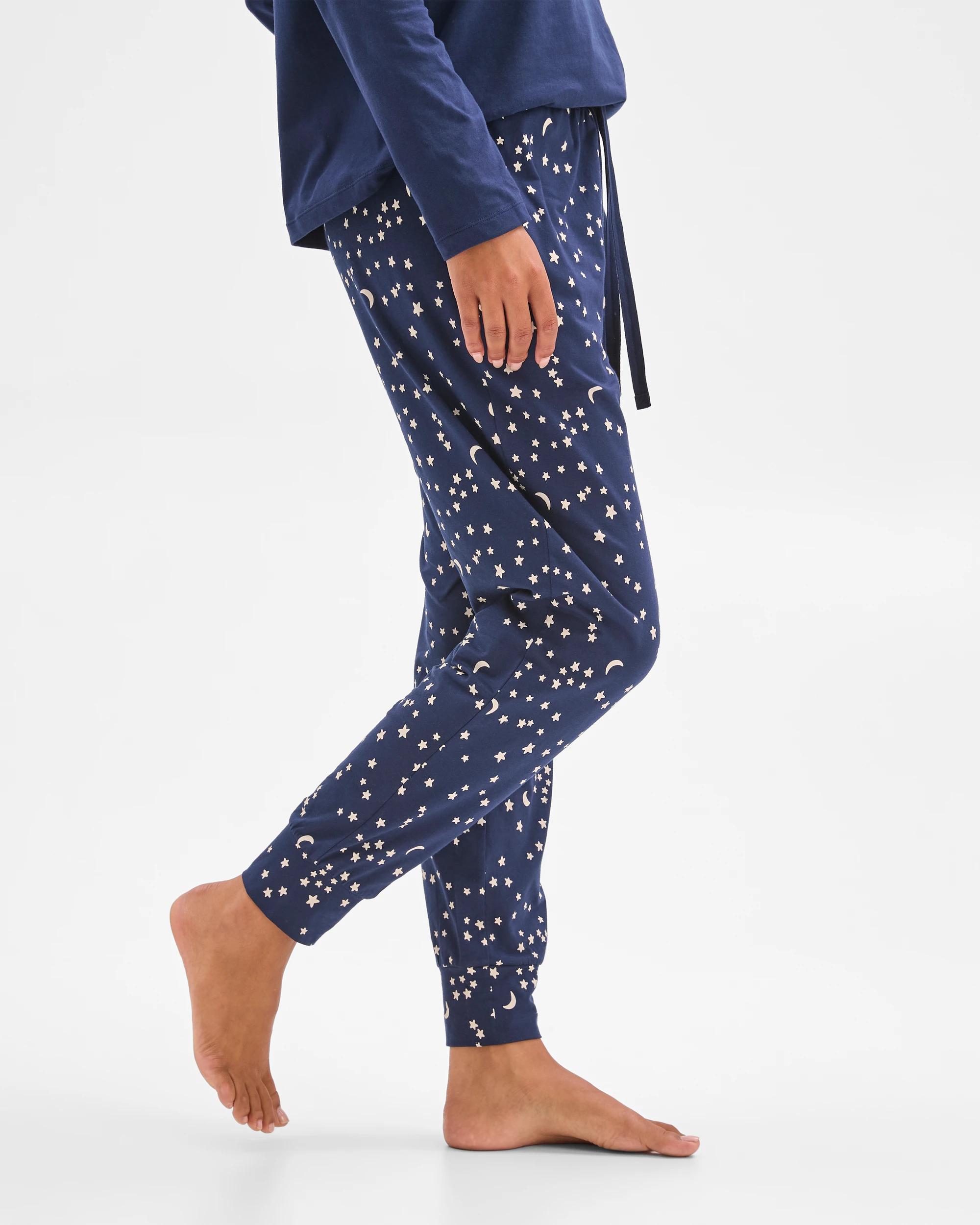 1 Target Woman Australian Cotton Printed Sleep Joggers MOON & STARS, 1 of 6
