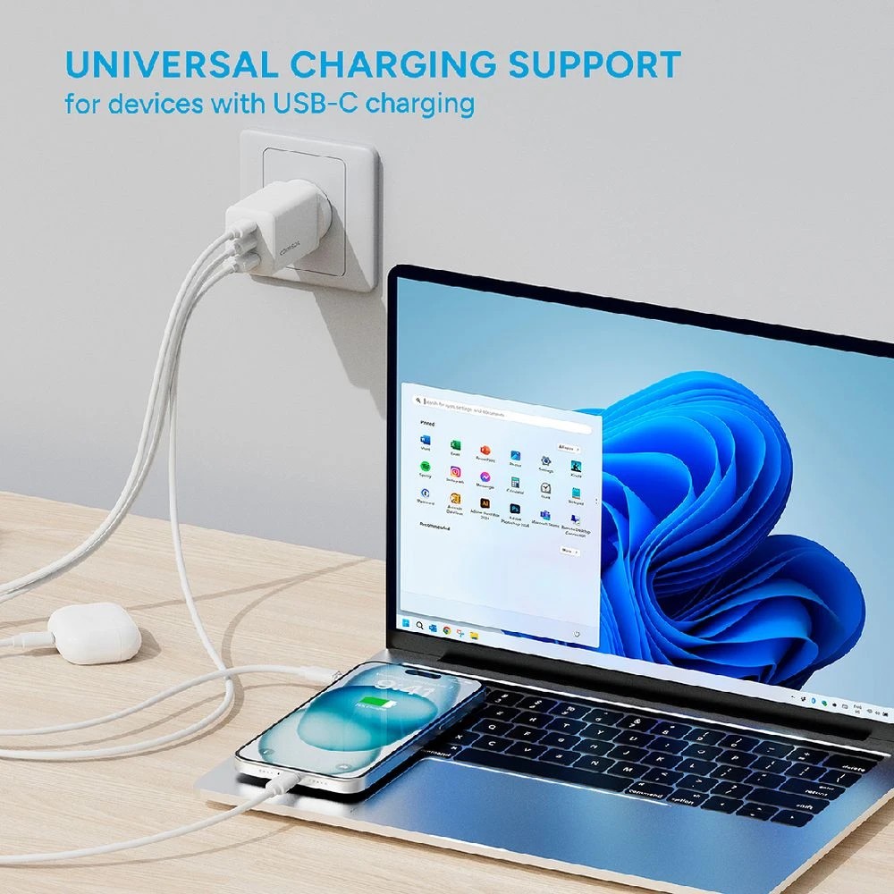 5 Comsol 67W 3 Port Wall Charger White, 5 of 5