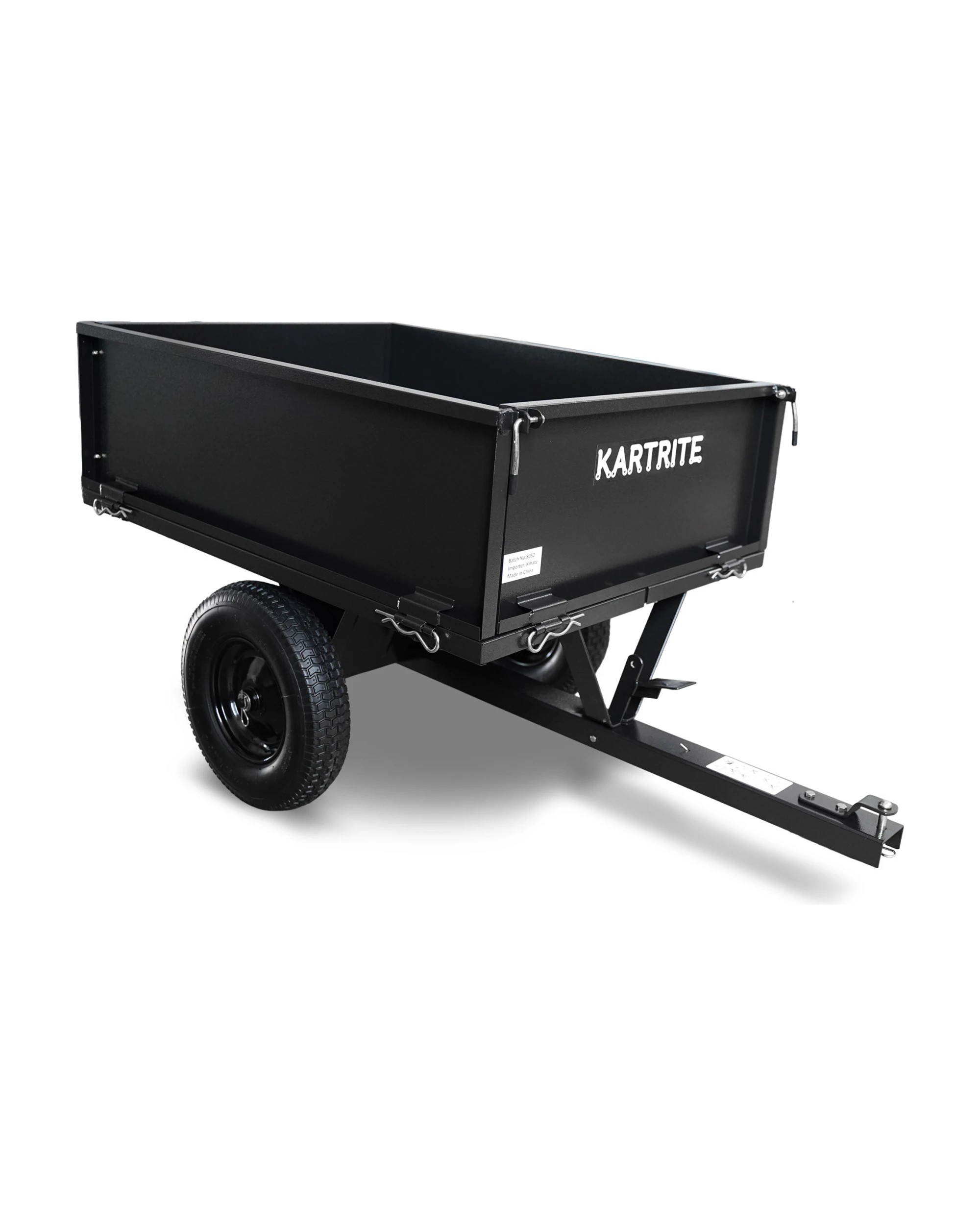 3 Kartrite Garden Heavy Duty Dump Cart 270kg Capacity Utility Tailgate Trailer - Black, 3 of 8