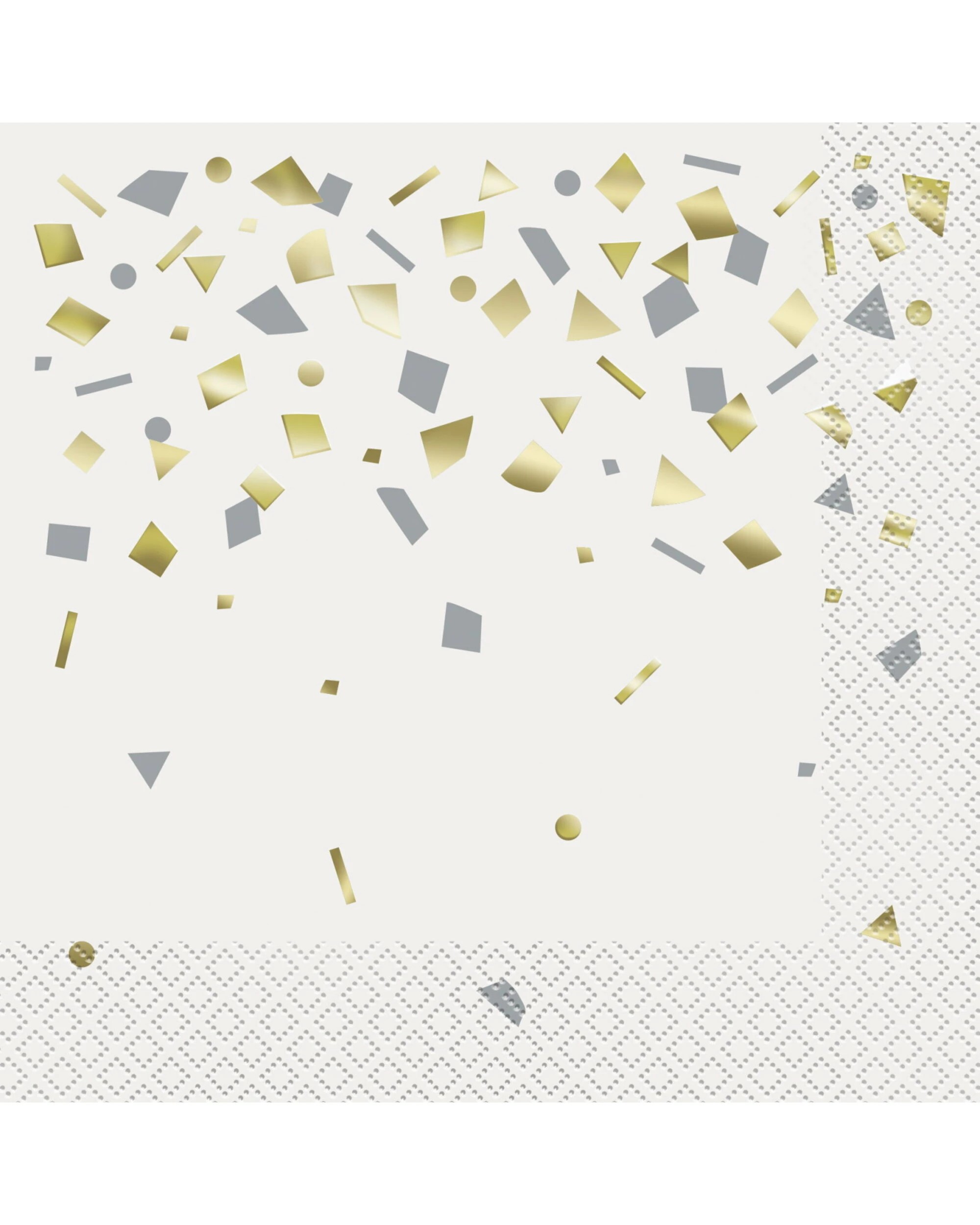 1 Unique Gold Confetti Celebrate Large Napkins Serviettes Pack of 20 - Metallic, 1 of 1