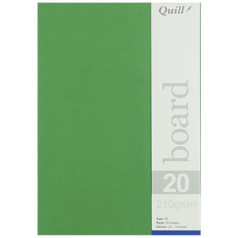 3 Quill A5 210gsm Board Emerald 25 Pack, 3 of 3