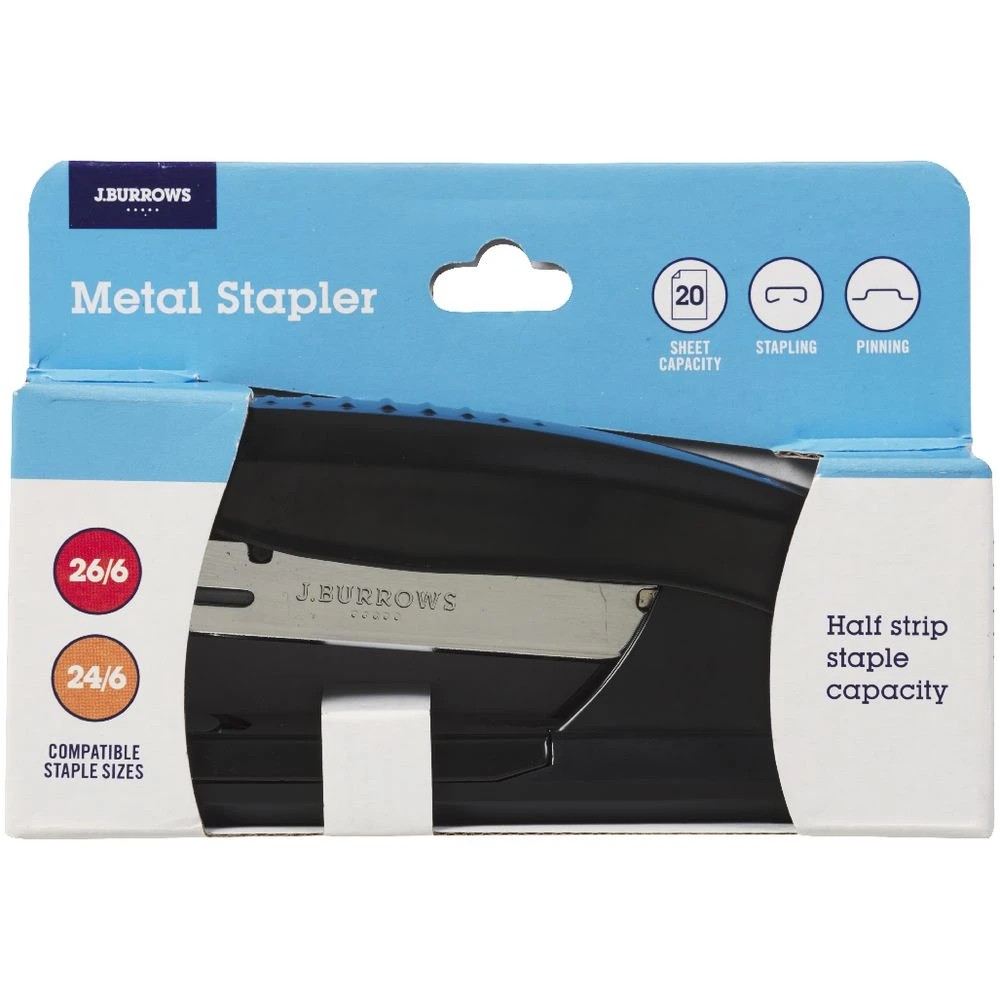 3 J.Burrows Metal Half Strip Stapler Black, 3 of 3