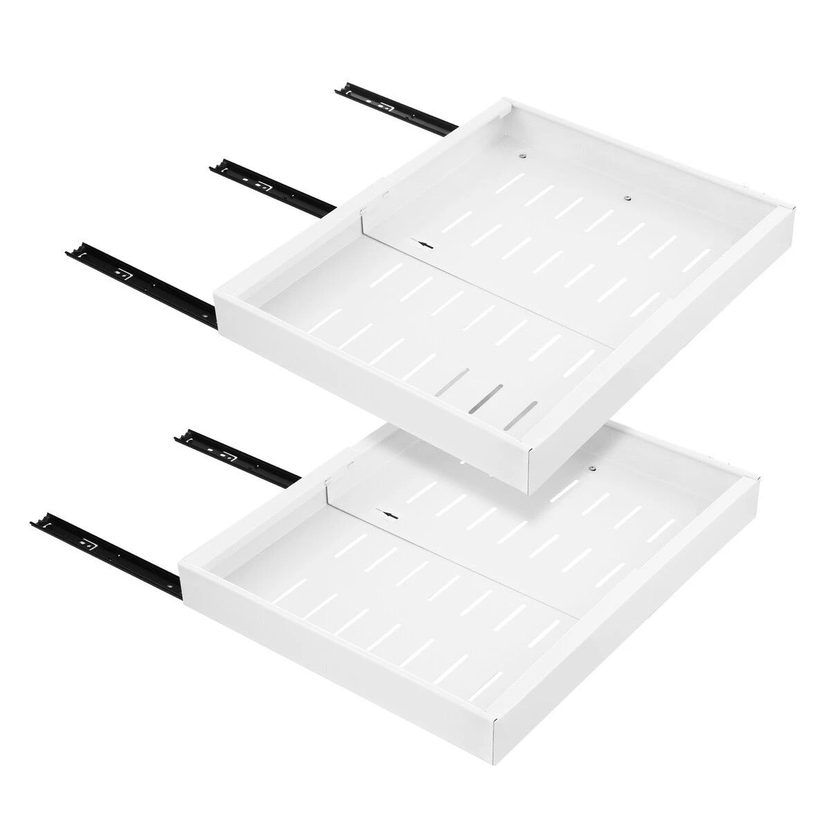 1 Ausway 2PCS Pull Out Cabinets Dish Drawer Storage Rack 42cm, 1 of 4