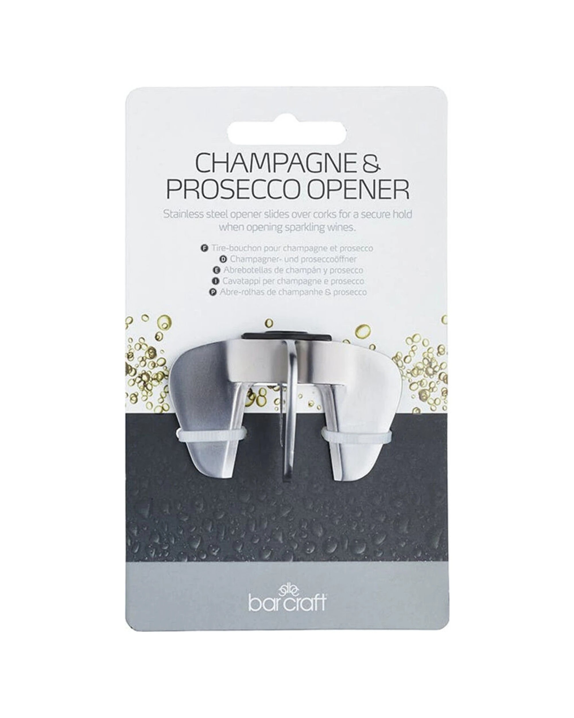 4 Barcraft 4pk Prosecco Stainless Steel Wine Opener With Claws 7cm - Multi, 4 of 7