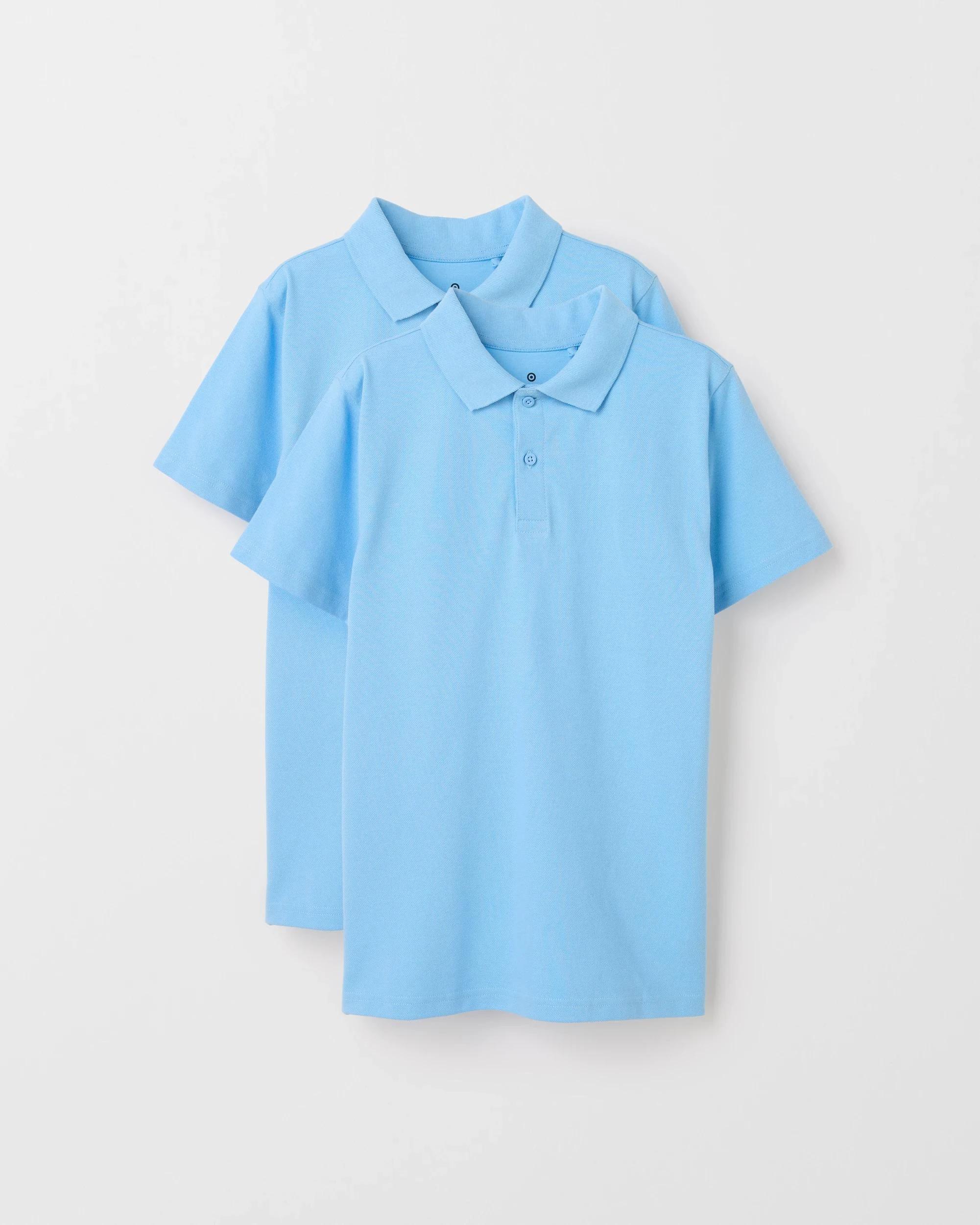 1 Target Australian Cotton 2 Pack Short Sleeve Polo T-Shirt LIGHT BLUE, 1 of 7