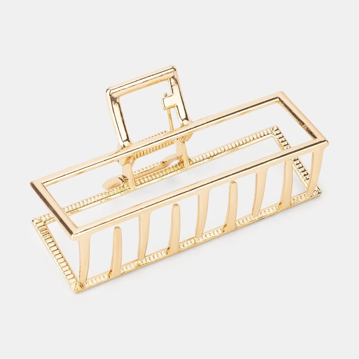 2 Gold Tone Metal Rectangle Hair Clip, 2 of 4