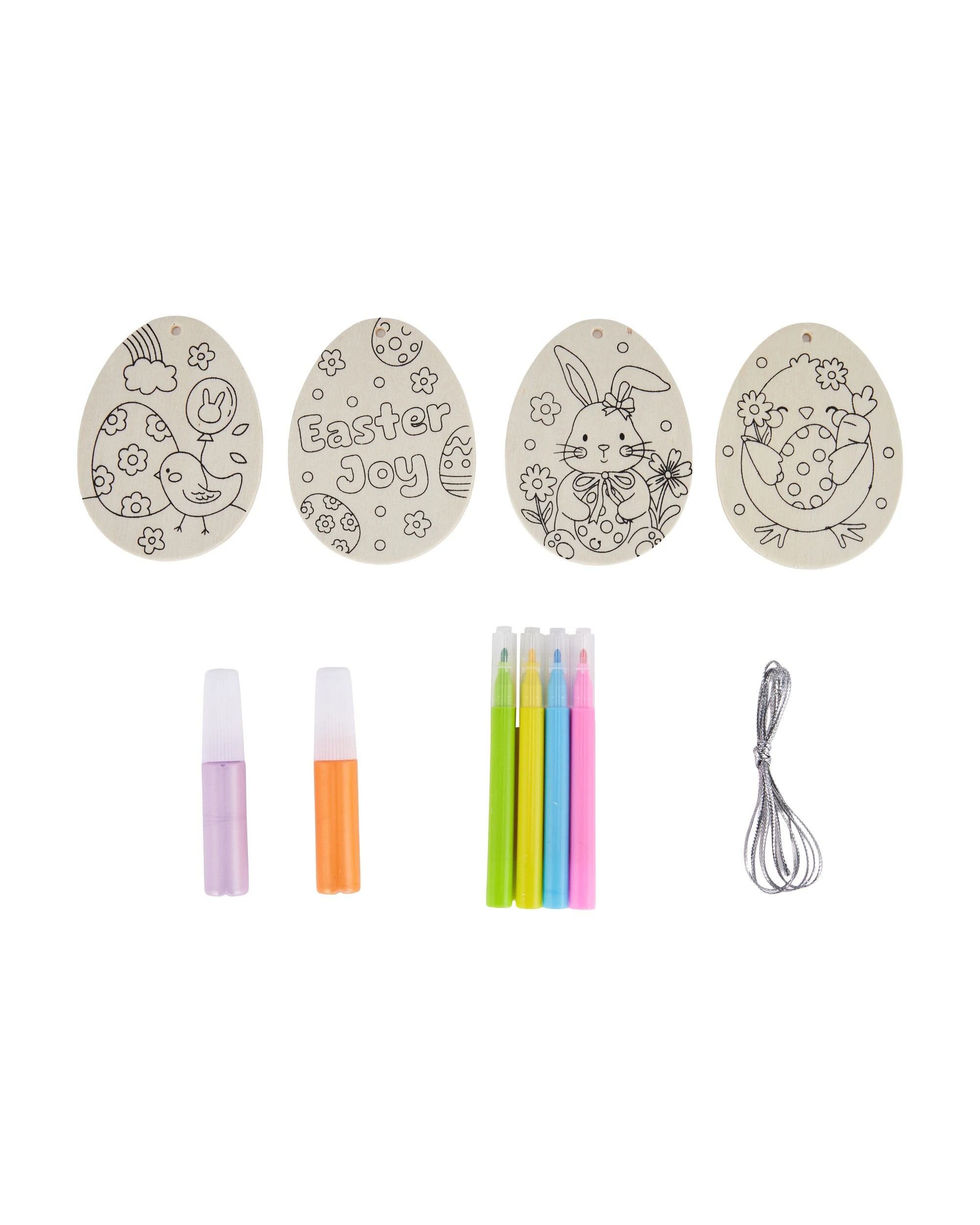 2 11 Piece Colour Your Own Wooden Eggs, 2 of 2