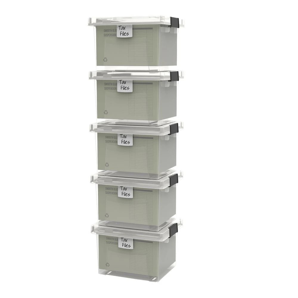 2 Ezy Storage 30L File Box Clear, 2 of 9