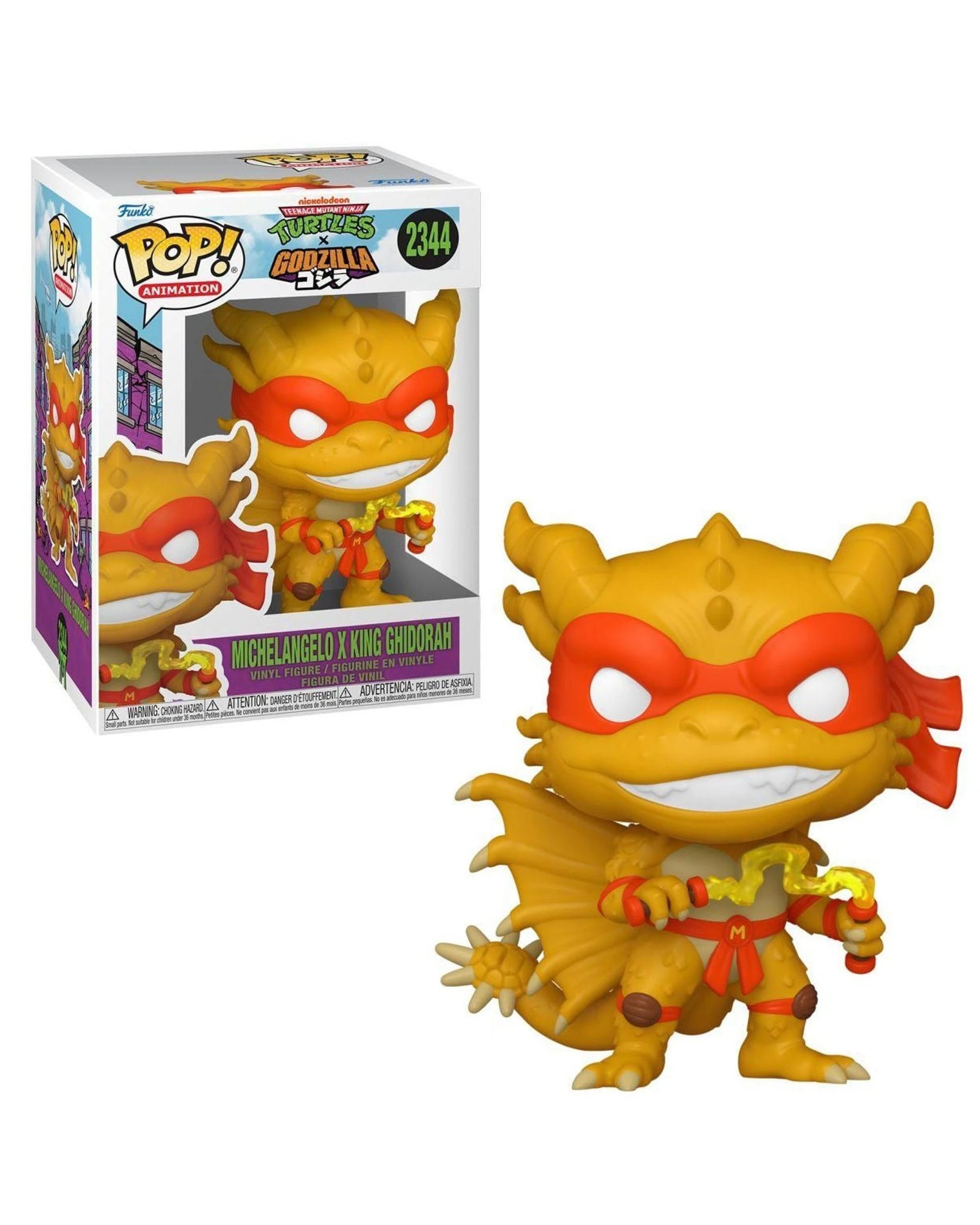 1 Teenage Mutant Ninja Turtles x Godzilla Michelangelo x King Ghidorah Funko POP! Vinyl, 1 of 3