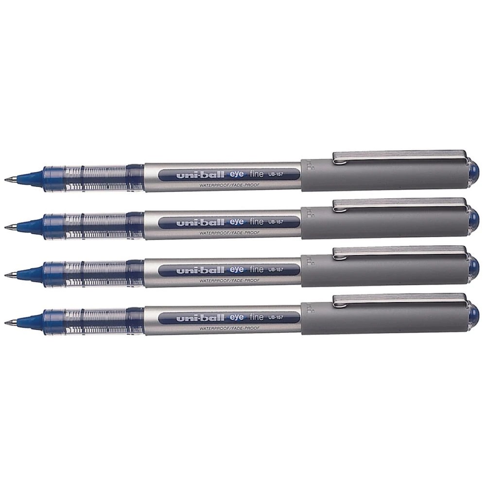 2 Uni-Ball Eye Fine Rollerball Pens Blue 4 Pack, 2 of 6