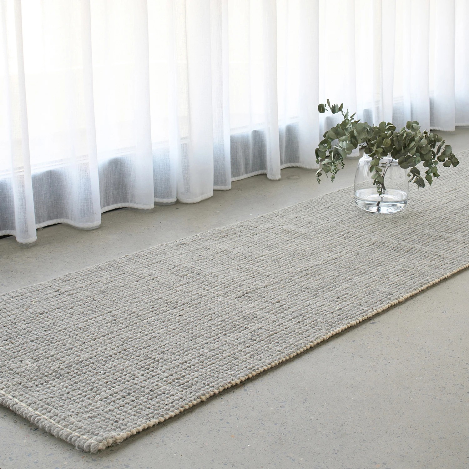 1 Common Ground Rugs Cadence Parker 300x80cm - Medium Runner Hand Loomed Wool & Jute Rug - Grey, 1 of 6
