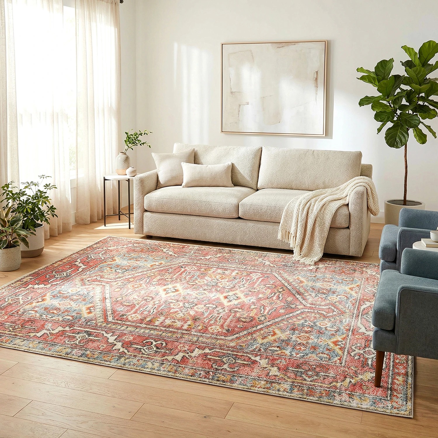 1 Common Ground Rugs Eterna 856 290x200cm - Large Floor Rug - Red, 1 of 7
