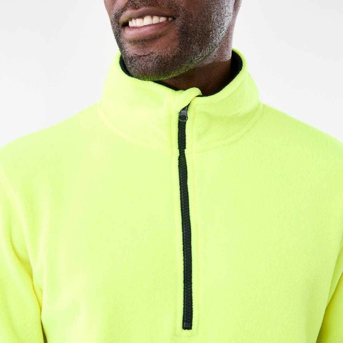 5 Workwear Hi-Visibility 1/4 Zip Polar Fleece Pullover Yellow, 5 of 6