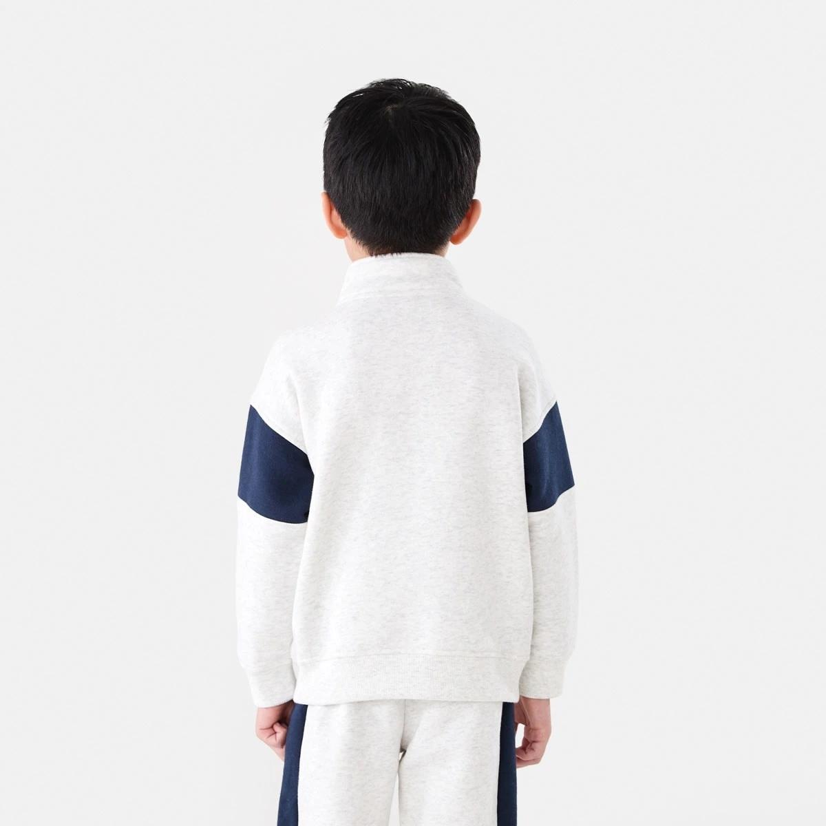 2 Quarter Zip Sweatshirt Wht Marle, 2 of 7