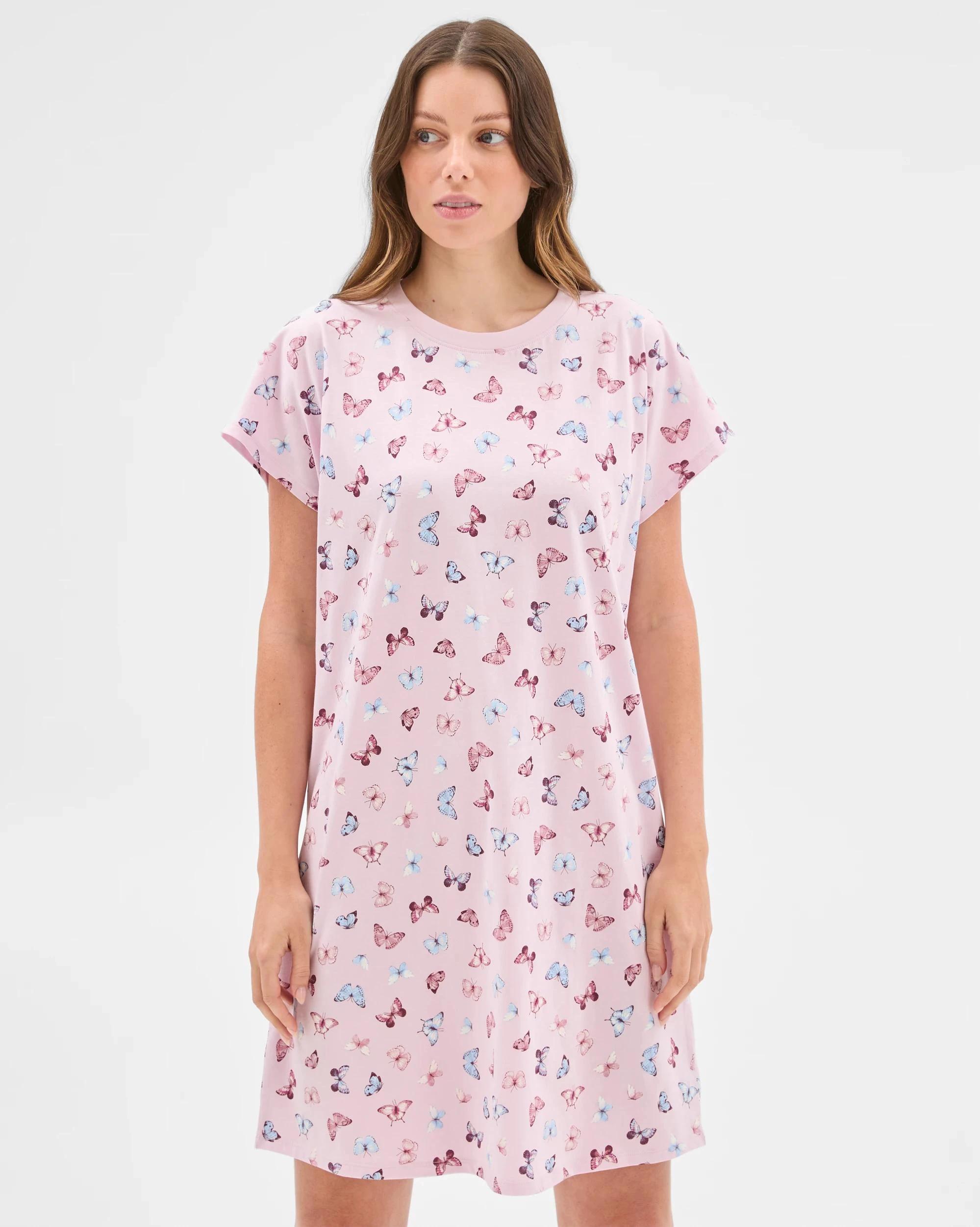1 Target Australian Cotton T-Shirt Nightie BUTTERFLY, 1 of 6