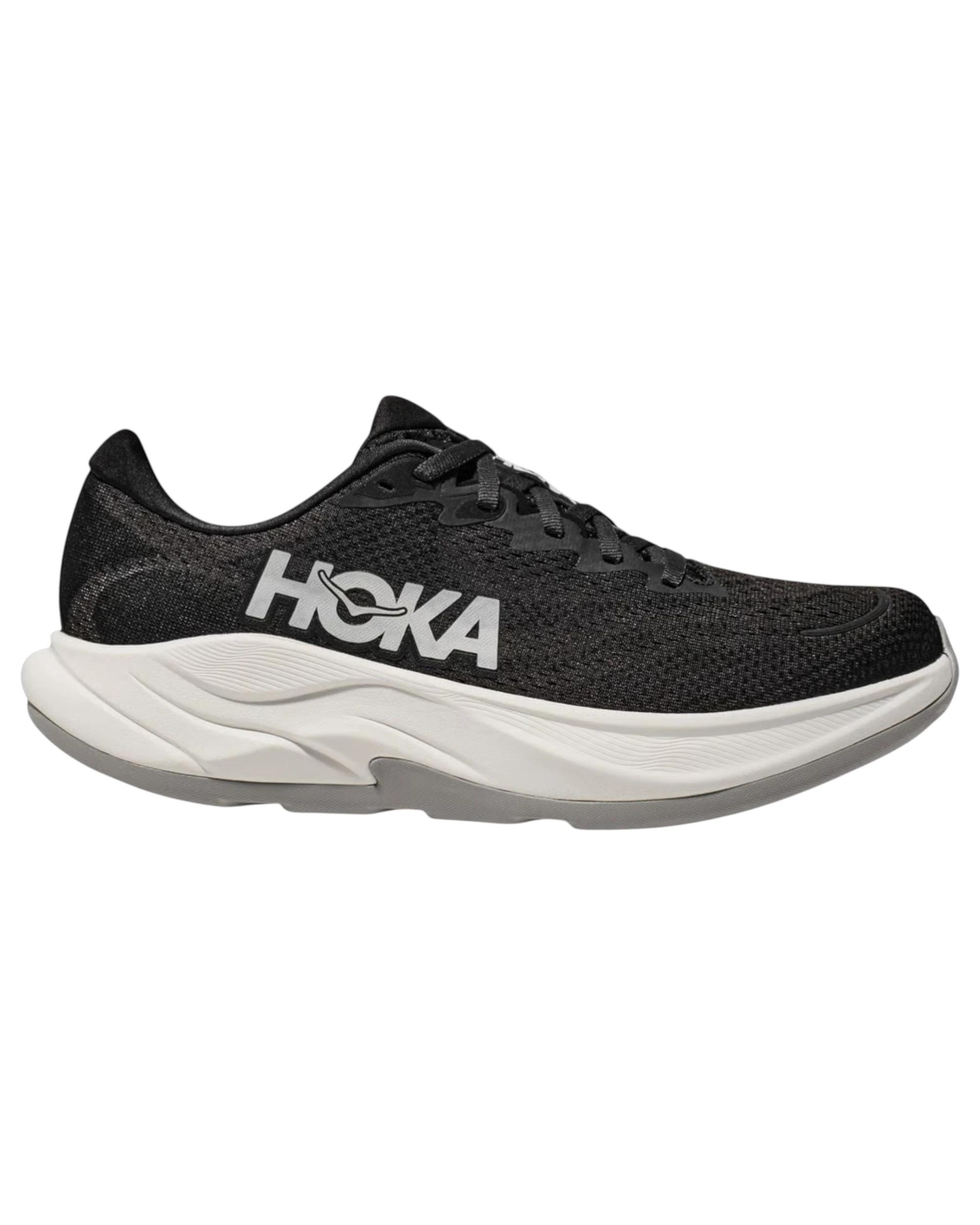 1 Hoka Mens Rincon 4 Athletic Running Shoes BLACK/WHITE, 1 of 8