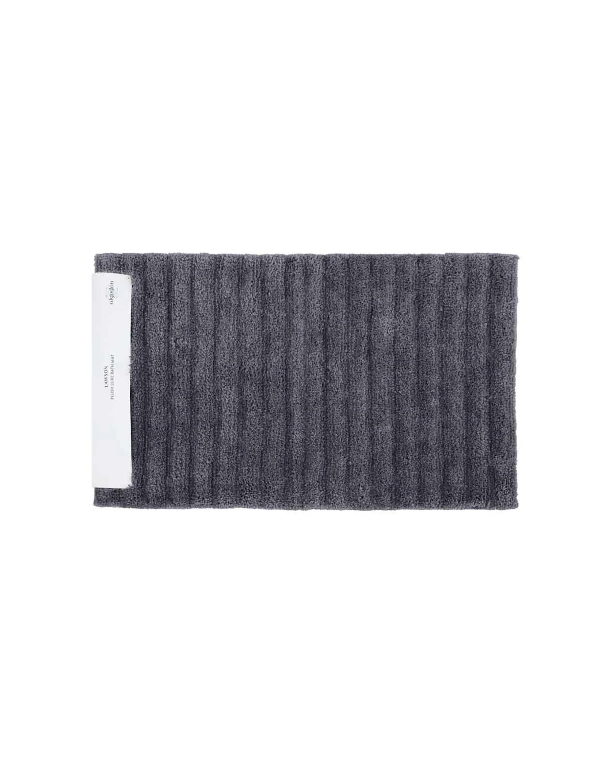 1 Algodon Lawson Plush Bath Runner Non-Slip Mat 50x100cm - Black, 1 of 3