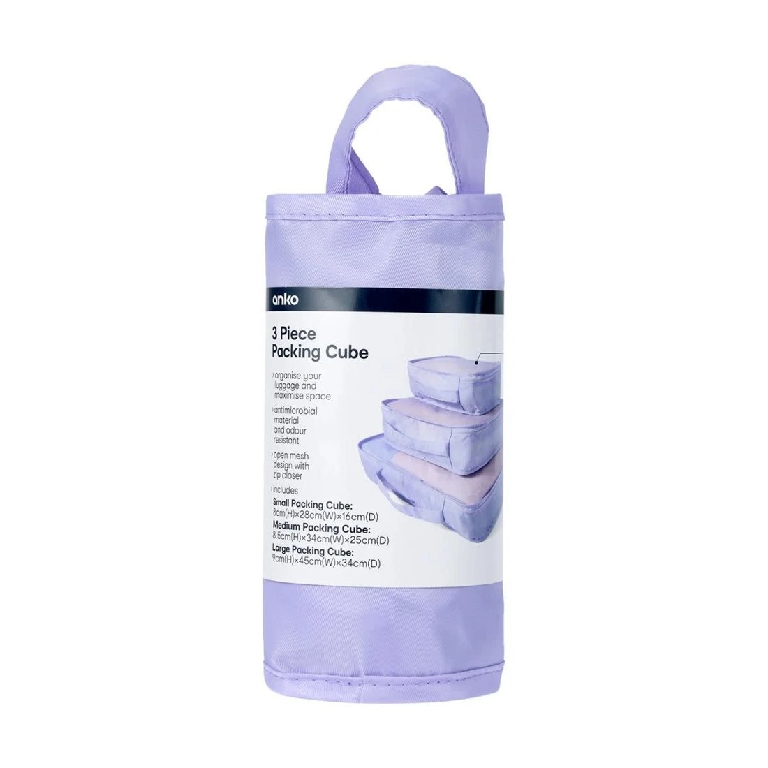 8 3 Piece Packing Cube - Lilac, 8 of 8