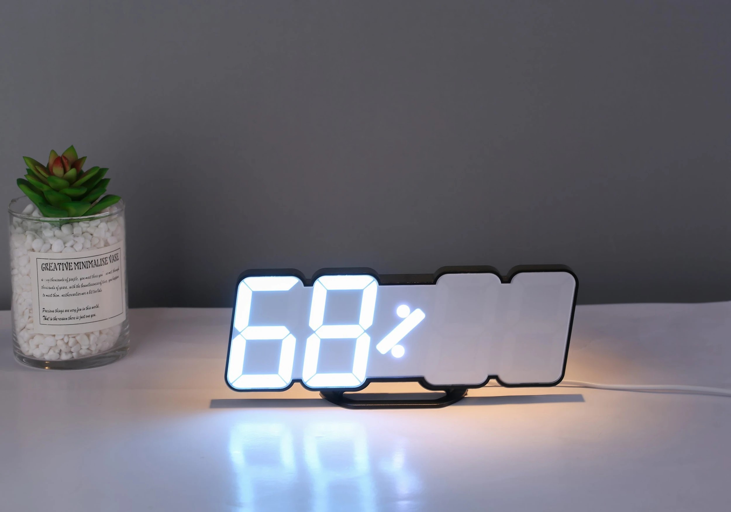 9 TODO LED Digital Alarm Clock 115 Colour Display USB Power Countdown Timer Remote - Black, 9 of 10