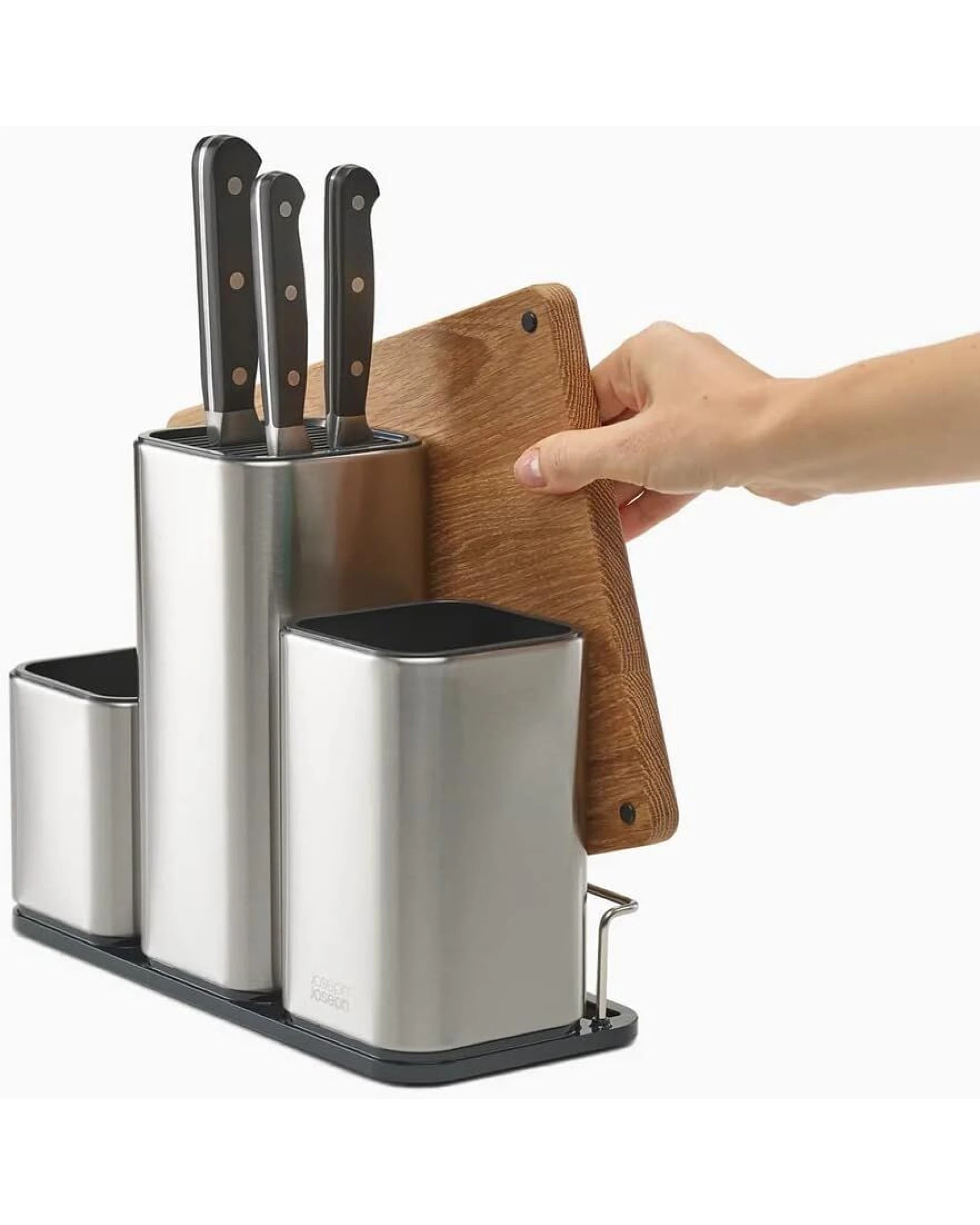 7 Joseph Joseph CounterStore Stainless Steel Kitchen Organizer w/ Chopping Cutting Board, 7 of 9