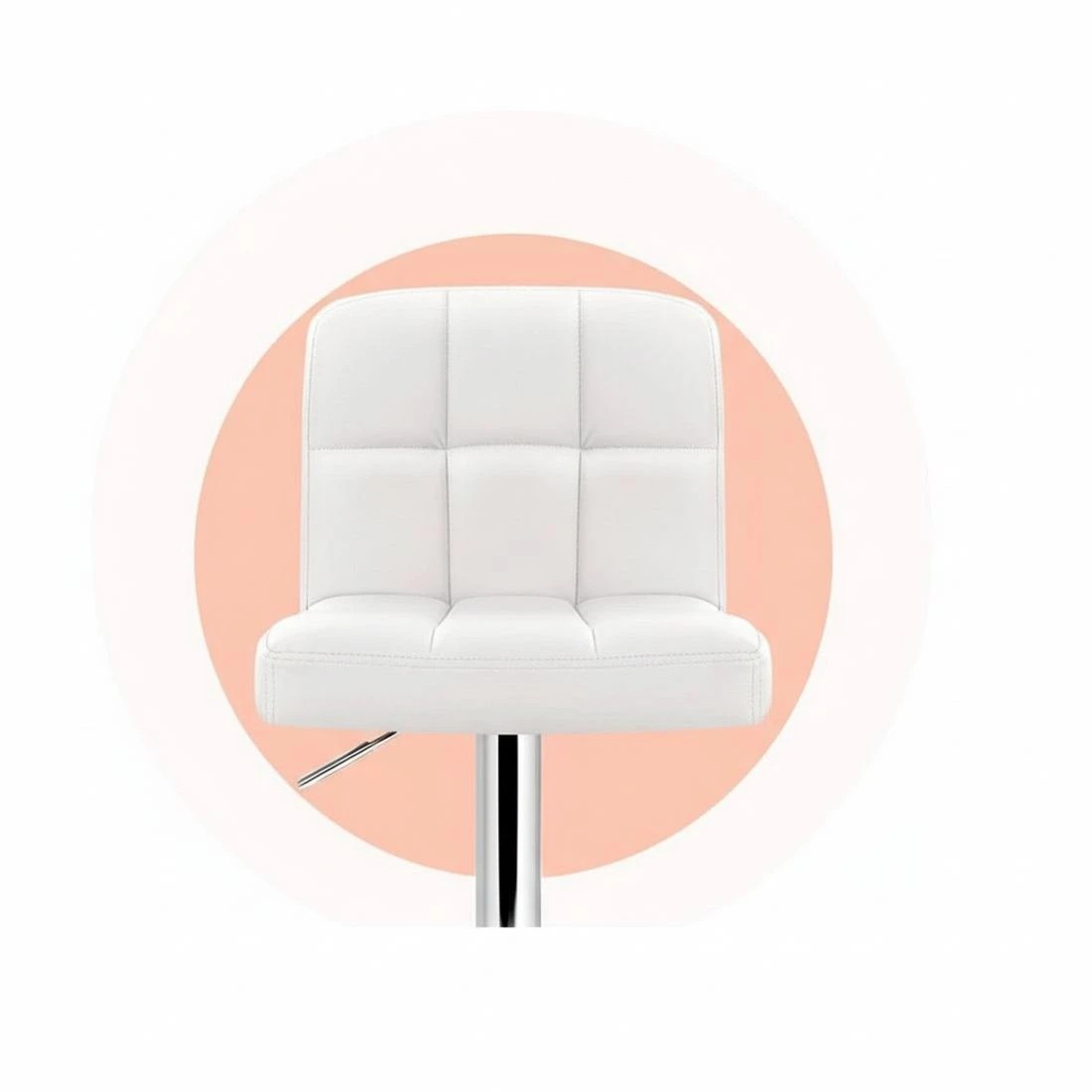 7 Artiss 2x Bar Stools Leather Gas Lift - White, 7 of 8