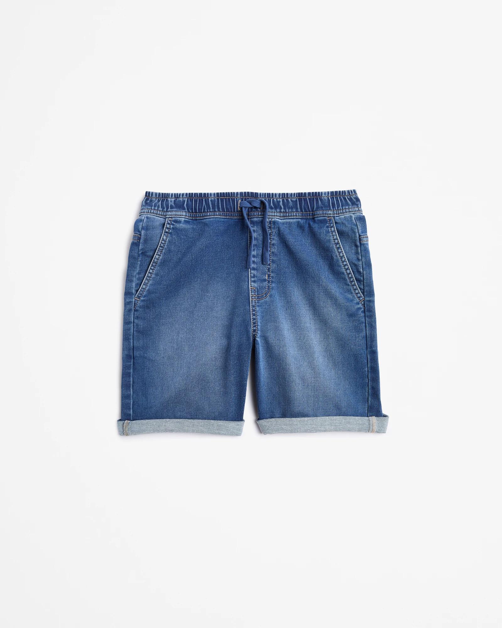 1 Target Denim Pull On Denim Shorts MID WASH, 1 of 3