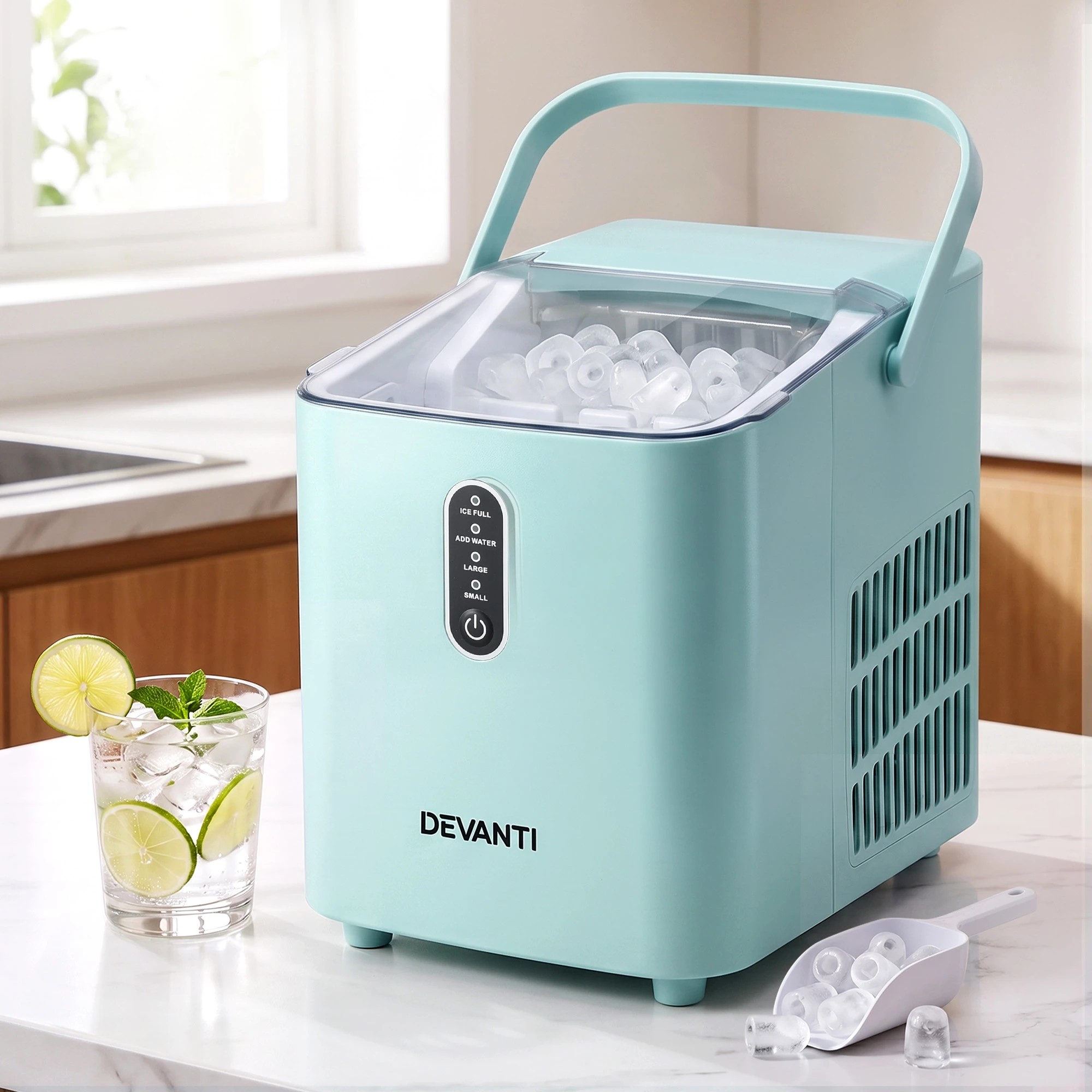 2 Devanti Ice Maker Machine 12kg/24hr- Green, 2 of 10