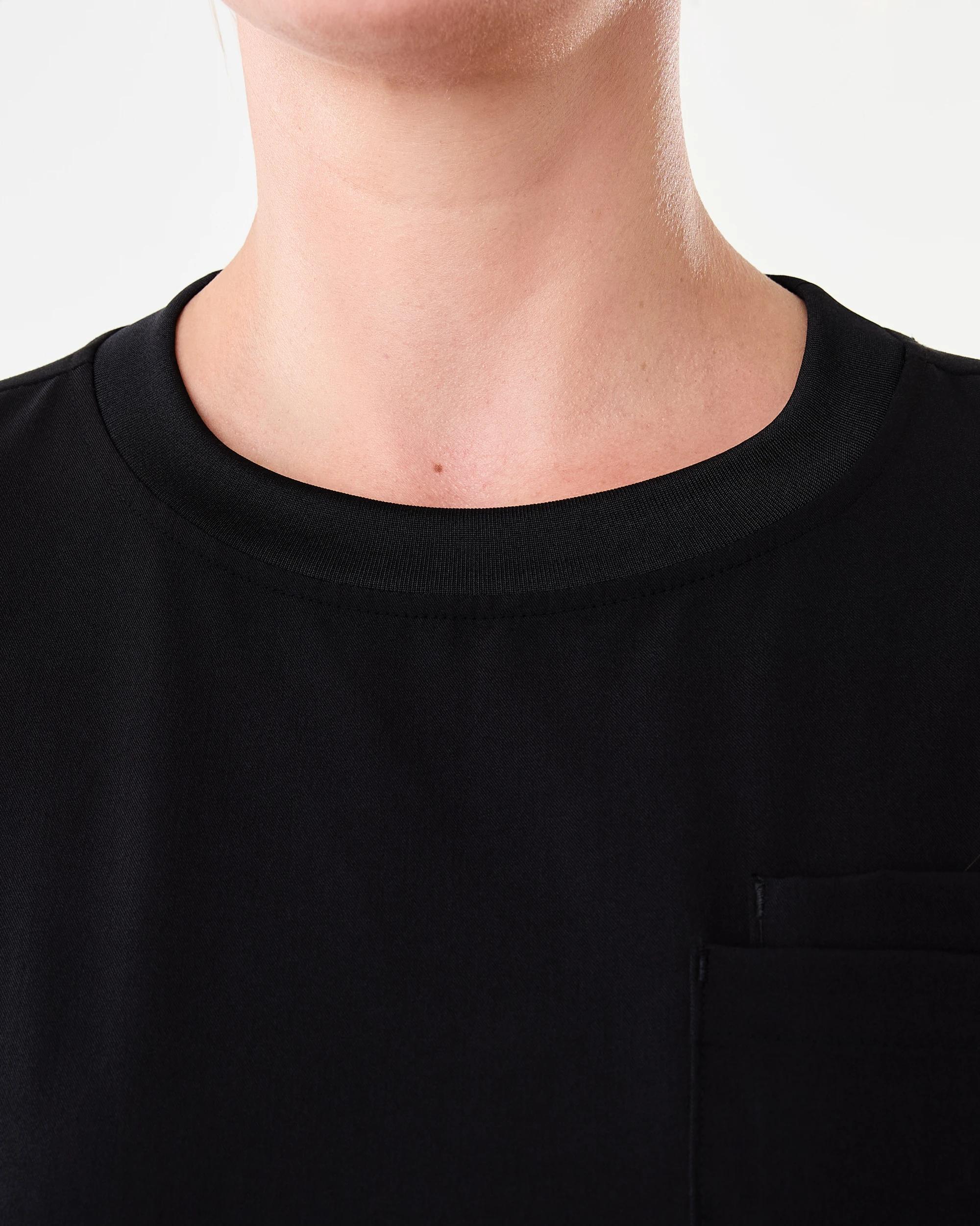 5 Workwear Short Sleeve Womens Crew Scrub Top Black, 5 of 8