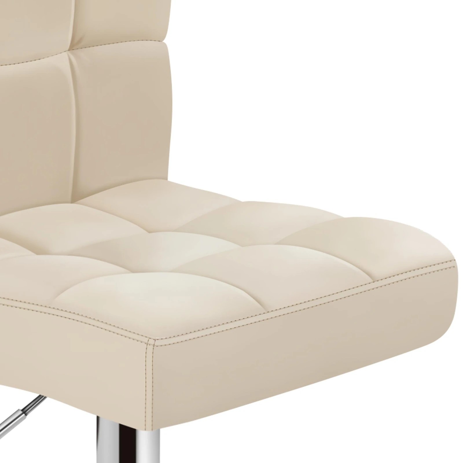 6 Alfordson 2x Bar Stools Ralph Kitchen Swivel Chair Leather Gas Lift - Beige, 6 of 8