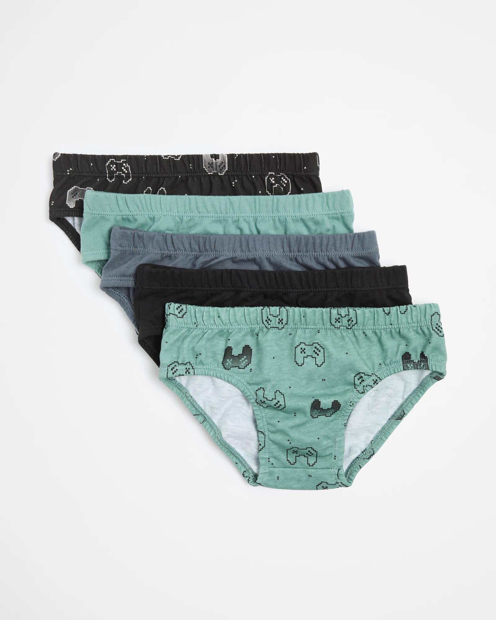1 Target Boys Essential Briefs 5 Pack - Gaming GREEN/BLACK GAMING, 1 of 2