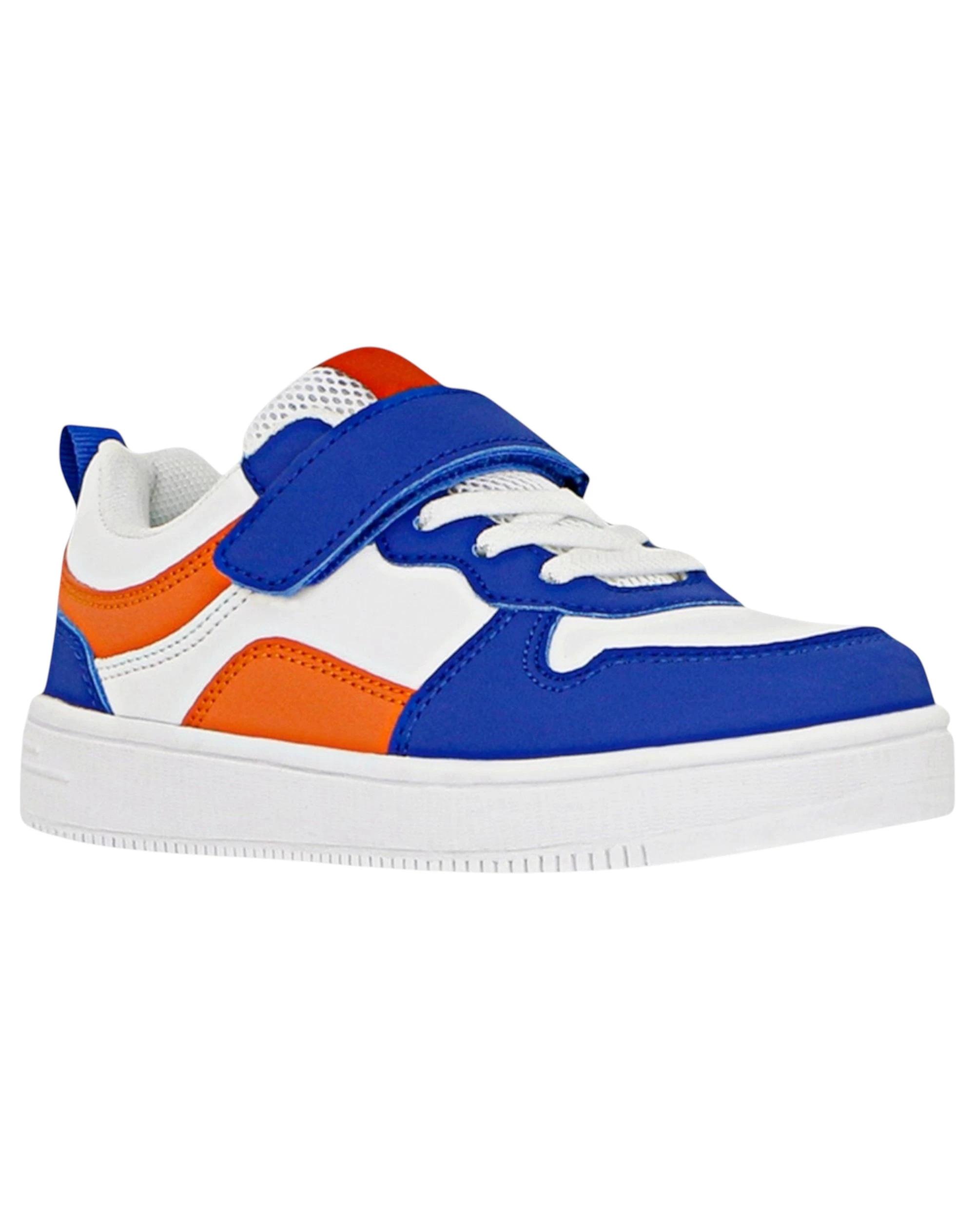 1 Grosby Kids Hoop B Blue/ White/ Orange Sneakers Velcro Shoes BLUE/WHITE/ORANGE, 1 of 4