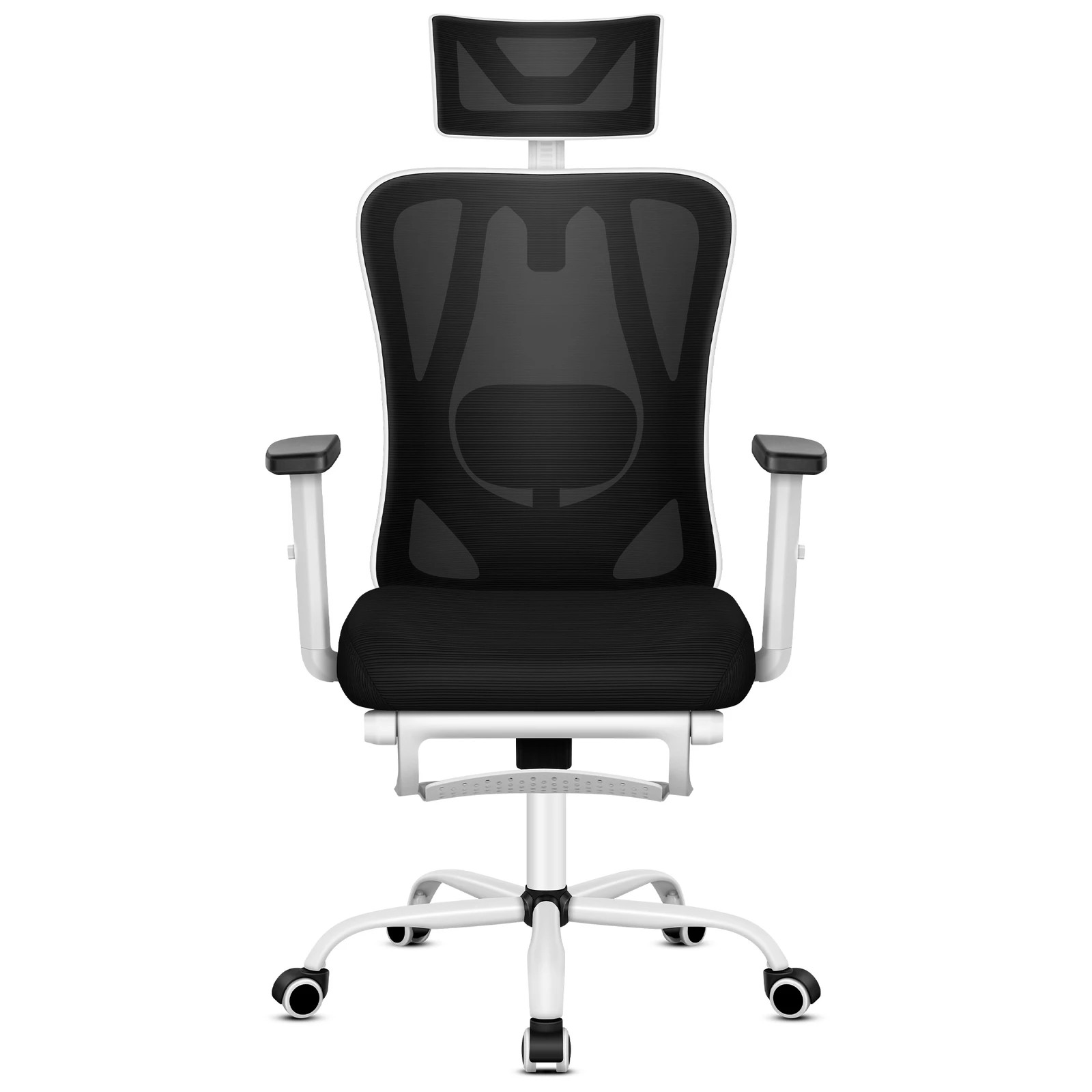 8 Alfordson Office Chair Mesh Ergonomic Executive Seat Work Computer Gaming - Black White, 8 of 10