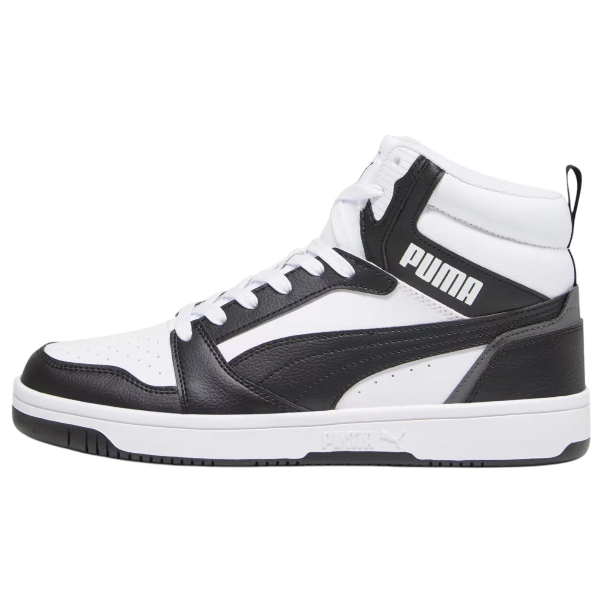 7 Puma Mens Rebound V6 Sneakers White/ Black Shoes WHITE/BLACK, 7 of 7
