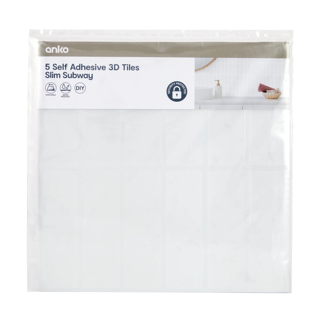 4 5 Pack Self Adhesive 3D Tiles - Slim Subway, 4 of 5