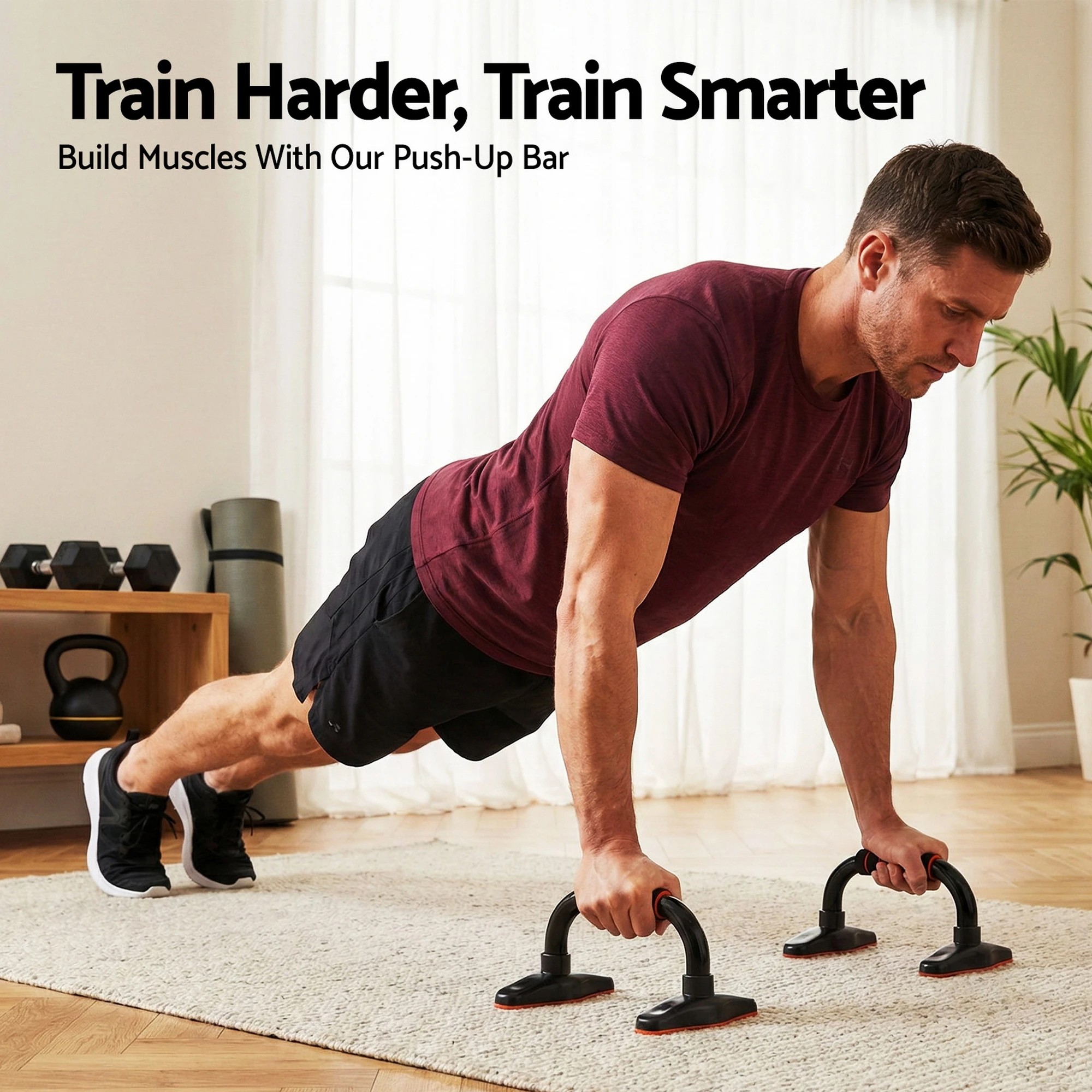 9 Everfit Push Up Bars Stands Parallel Handles Home Gym Fitness Strength Training - Multi, 9 of 10