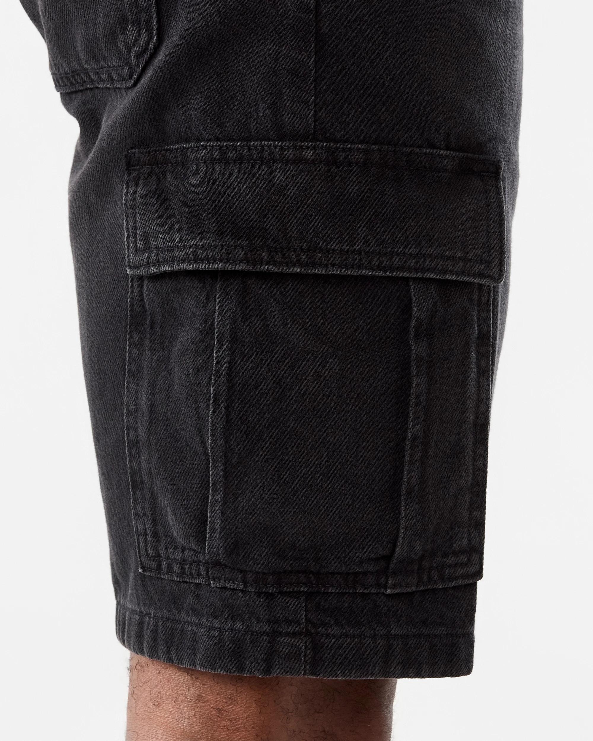6 Denim Cargo Shorts Black Wash, 6 of 7