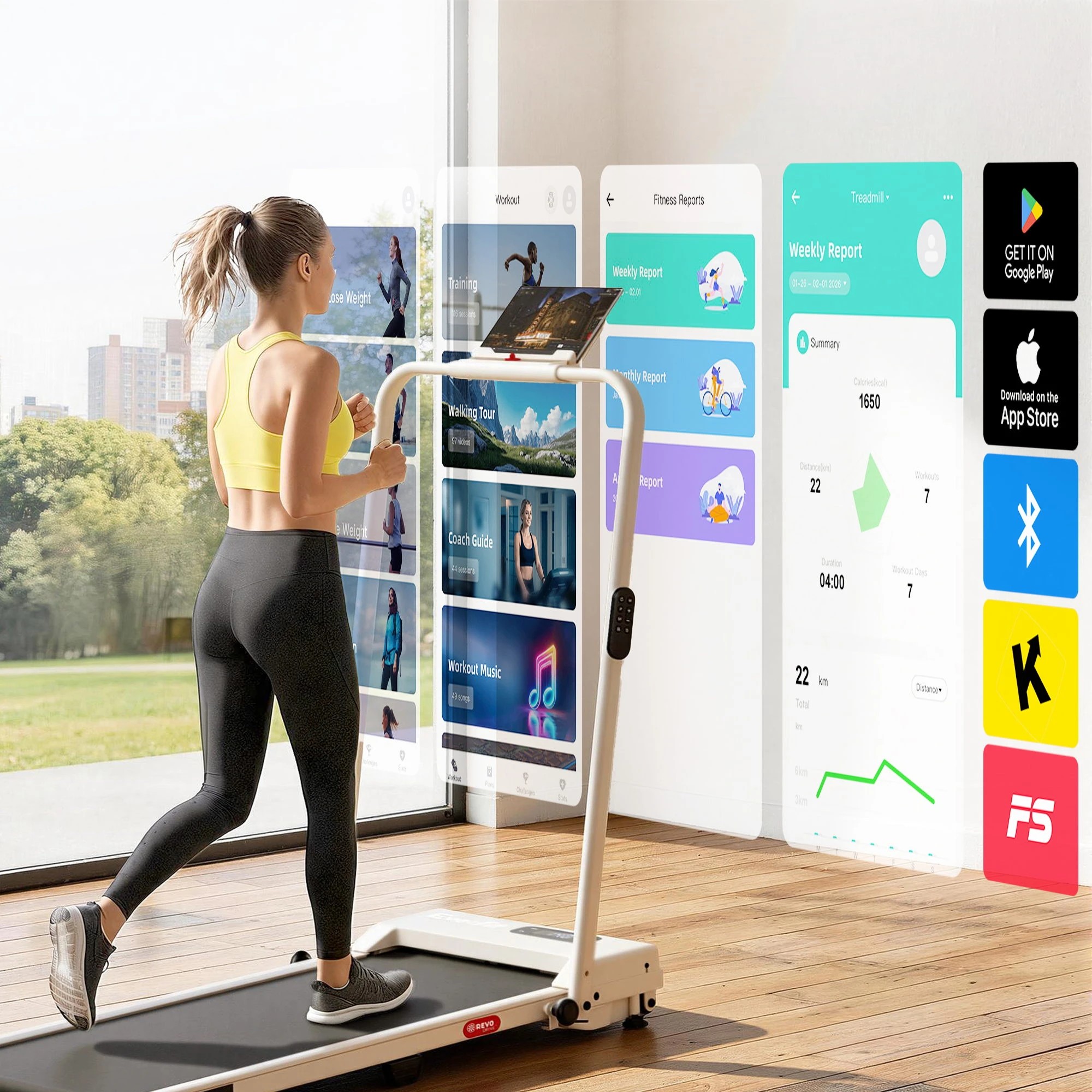 7 Everfit 3 in 1 Walking Pad Treadmill 12% Incline Under Desk Foldable for Home - Beige, 7 of 10