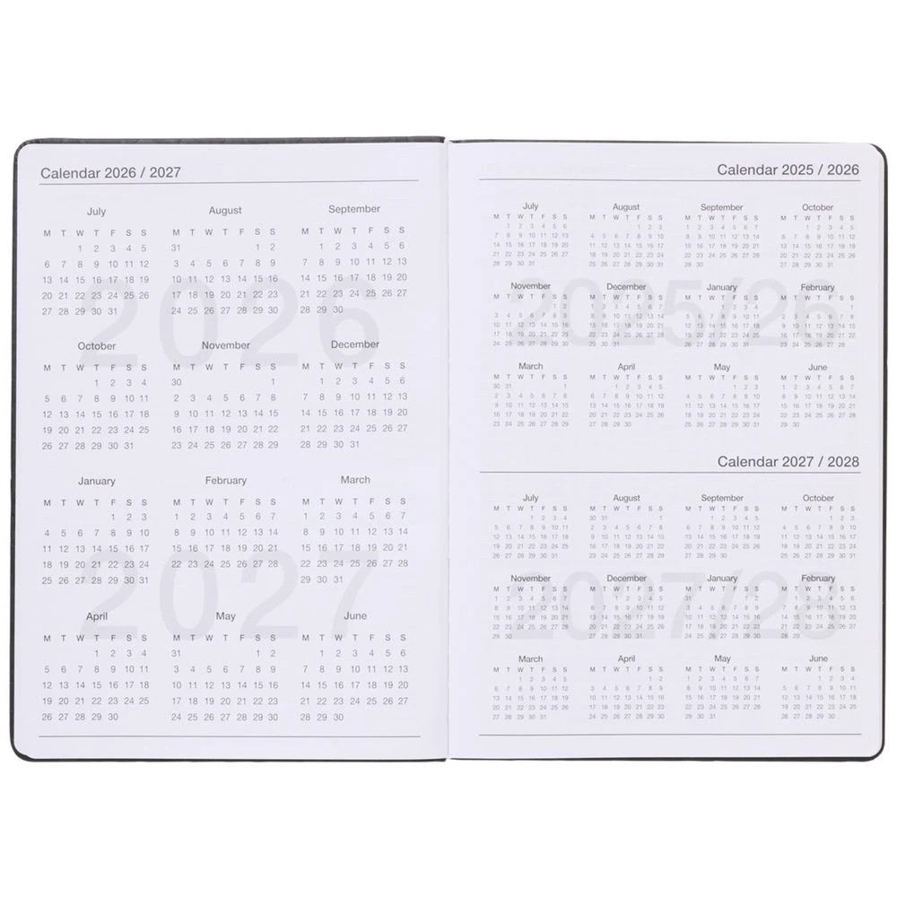3 J.Burrows A4 Week-To-View Embossed Diary FY26/27 Black, 3 of 6