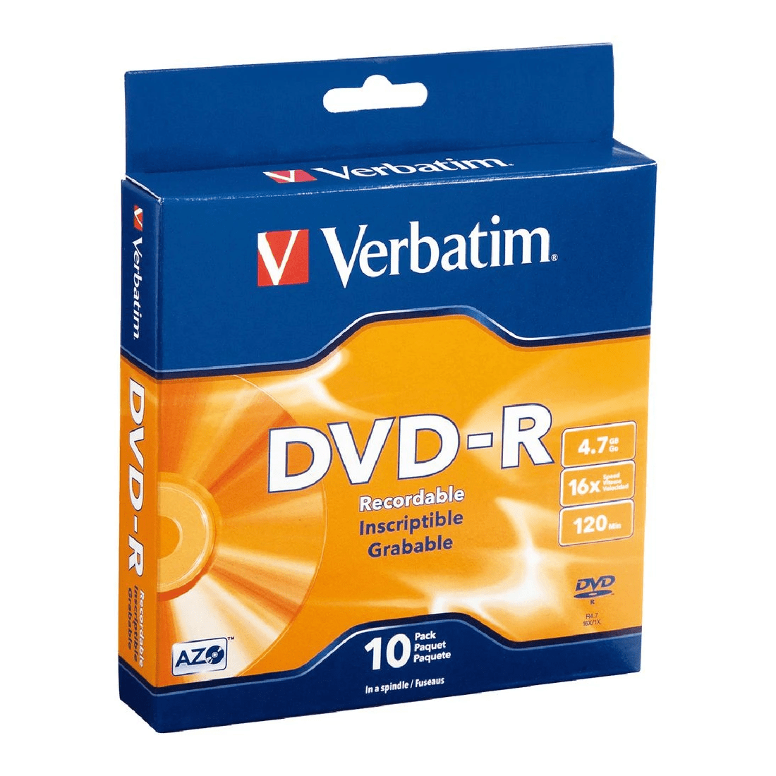 1 Verbatim DVD-R 4.7GB 16x Spindle 10 Pack, 1 of 1