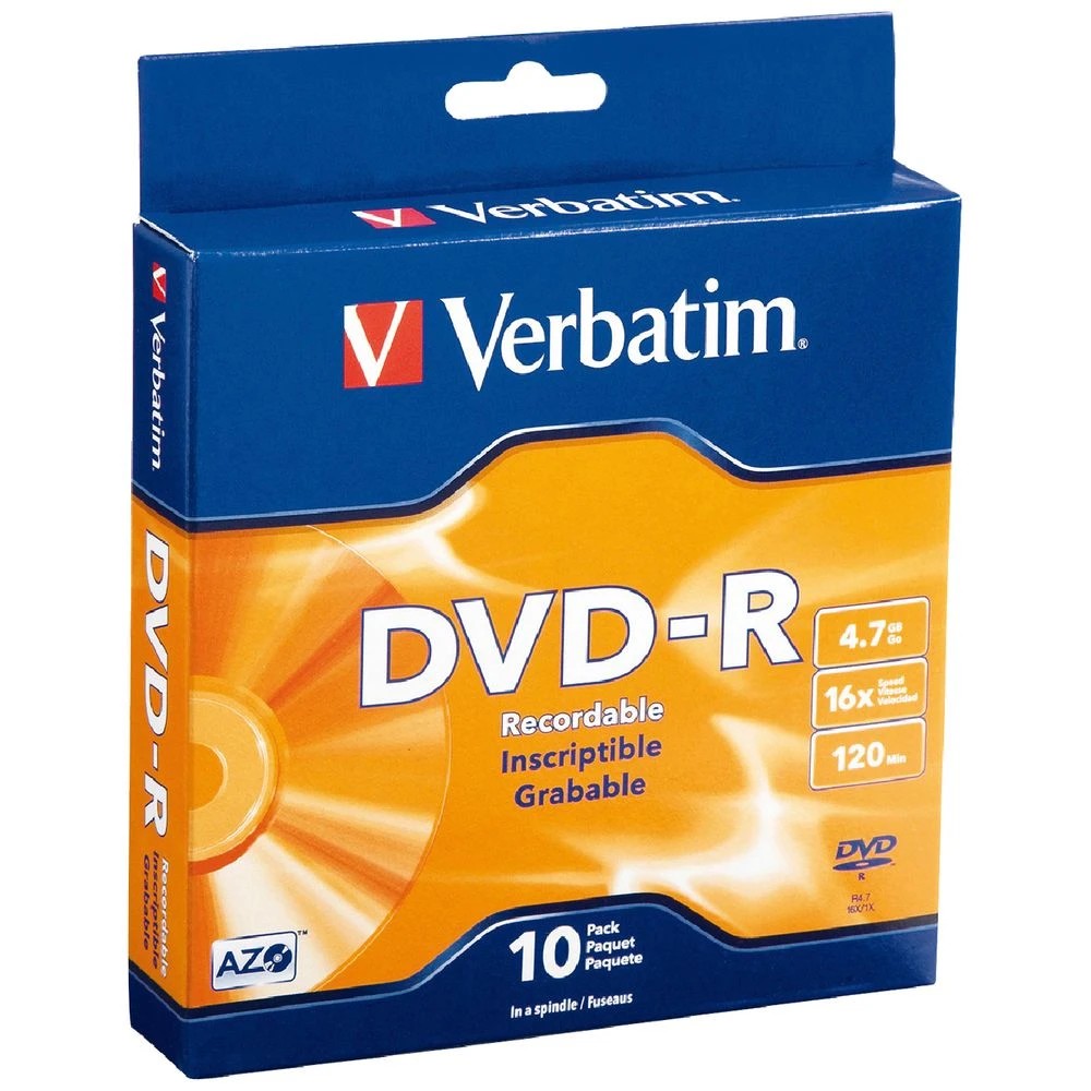 1 Verbatim DVD-R 4.7GB 16x Spindle 10 Pack, 1 of 1