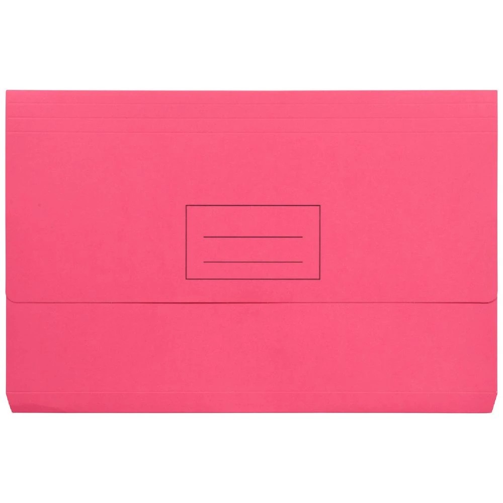 1 J.Burrows Foolscap Document Wallet 220gsm Pink, 1 of 3