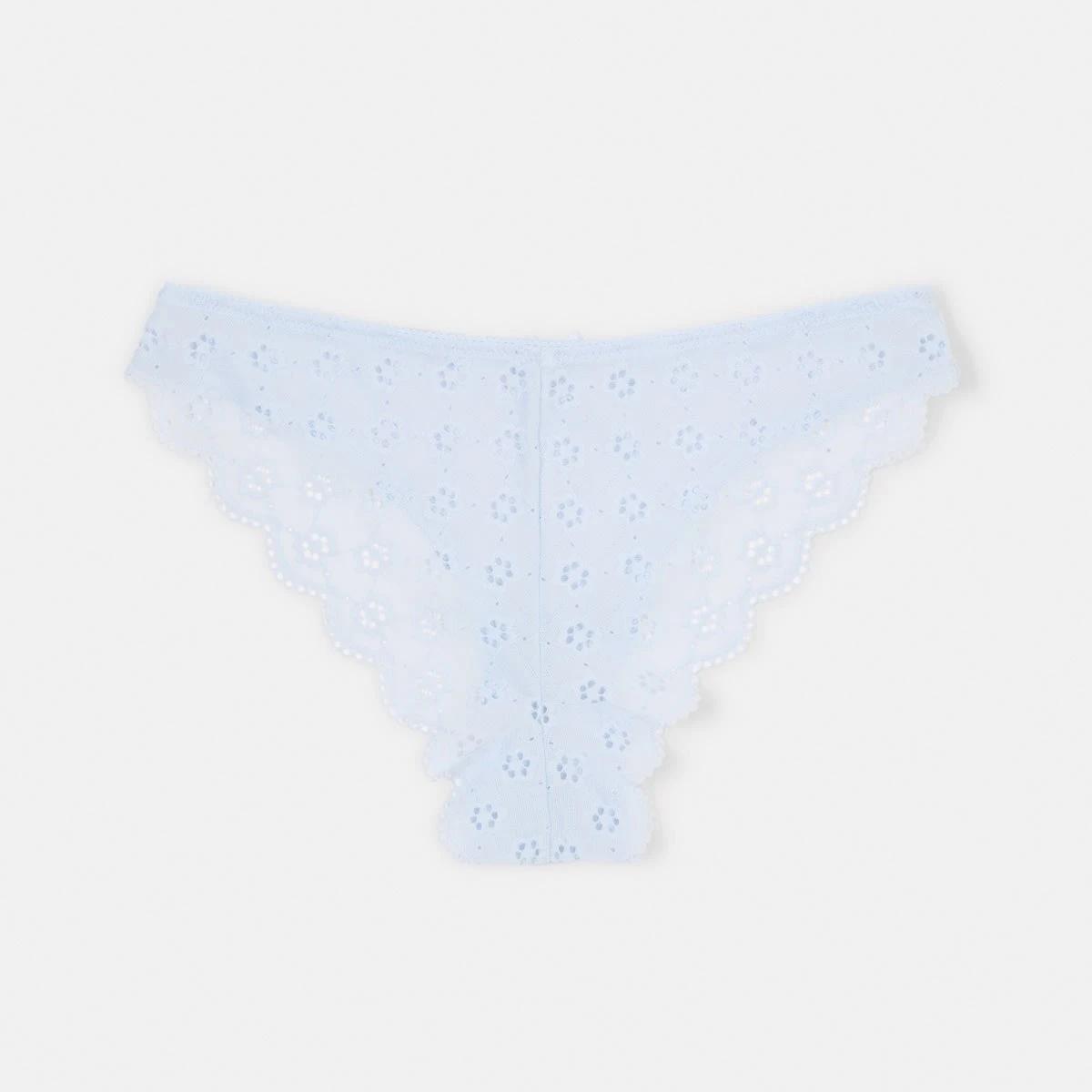 8 Co-ordinated Broderie Cheeky Bikini Briefs HALOGEN BLUE, 8 of 9